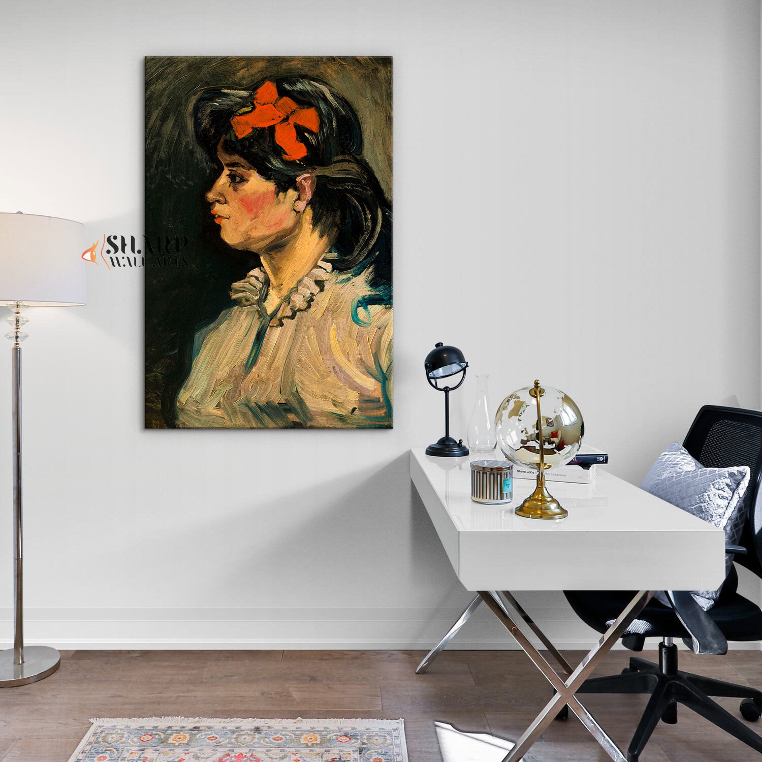 Vincent van Gogh Portrait Of A Woman With A Red Ribbon Canvas Wall Art