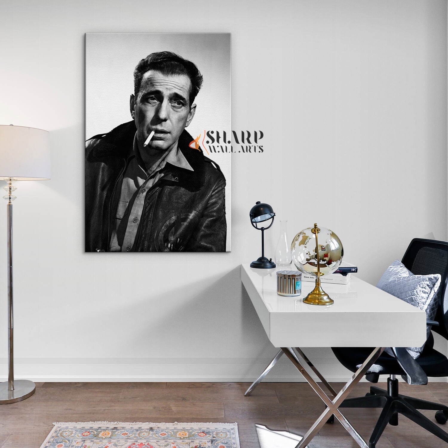 Humphrey Bogart Smoking Canvas Wall Art
