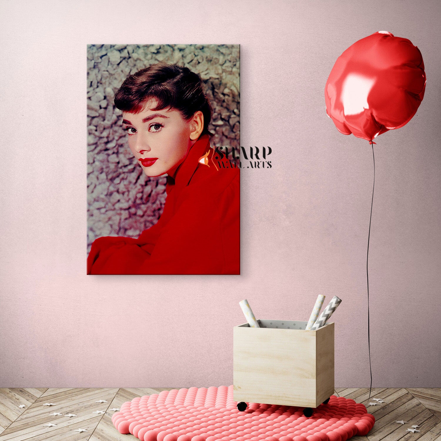 Audrey Hepburn In Red Dress Wall Art Canvas SharpWallArts Audrey Hepburn In Red Dress Wall Art Canvas SharpWallArts