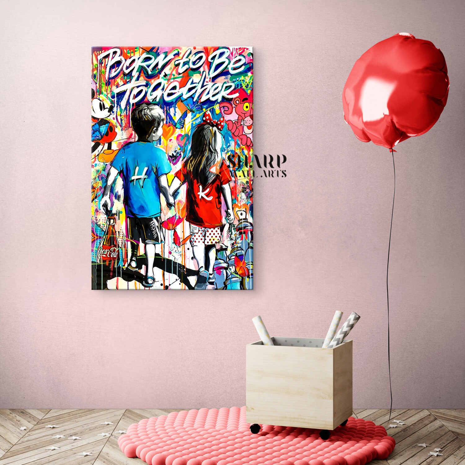 Born To Be Together Canvas Wall Art