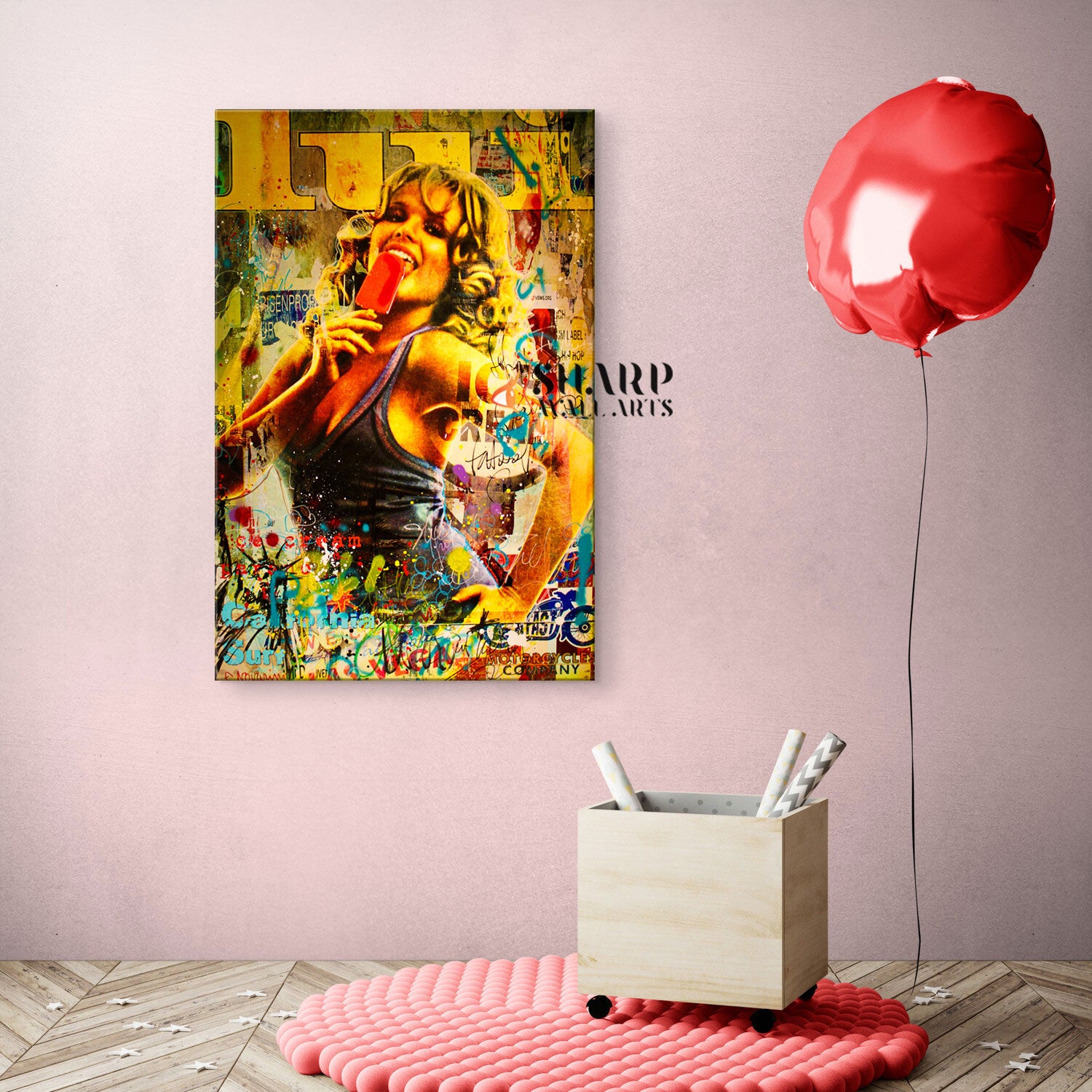 Lady With Ice-Cream Canvas Wall Art