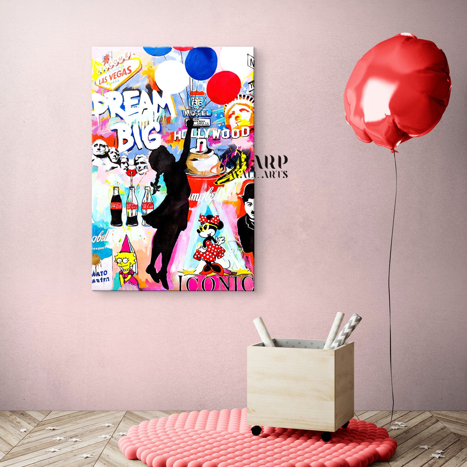Banksy Girl With Balloons Big Dream Canvas Wall Art