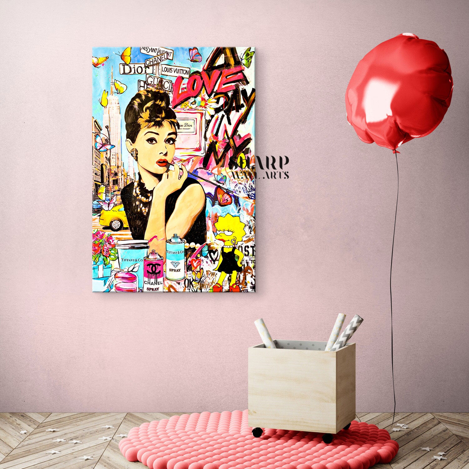Audrey Hepburn A Love Day In NY Canvas Wall Art