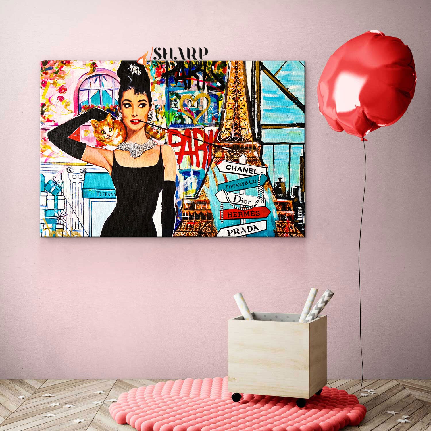 Audrey Hepburn Paris Vogue Canvas Wall Art