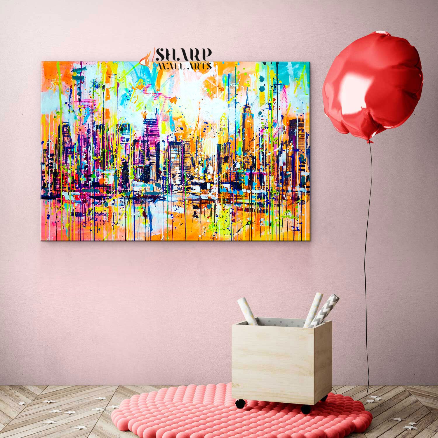 New York City Skyline Abstract Canvas Wall Art