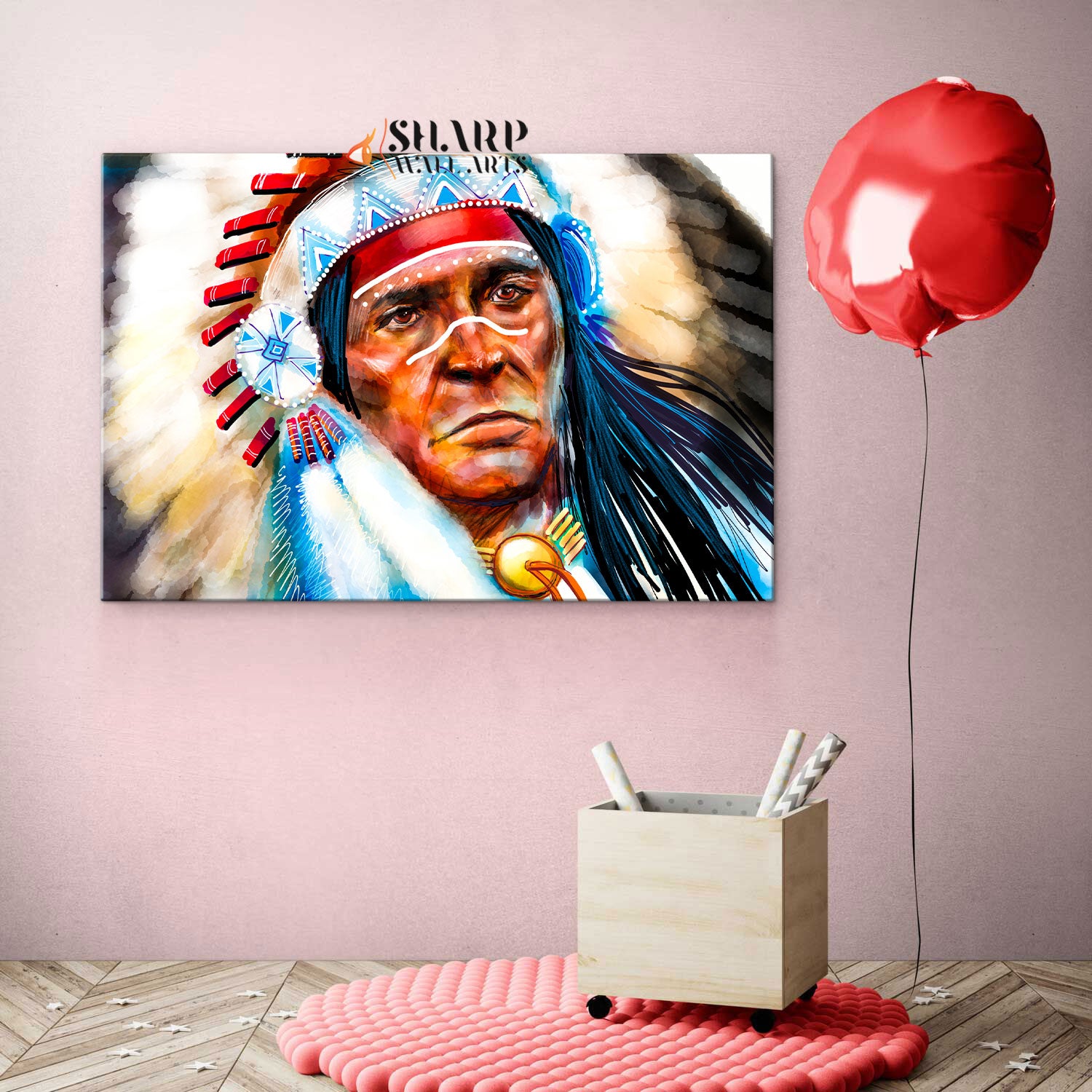 Native American Famous Chief Canvas Wall Art