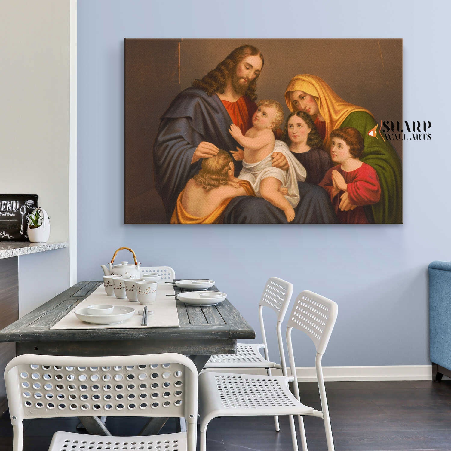 Jesus Blessing Child Canvas Wall Art