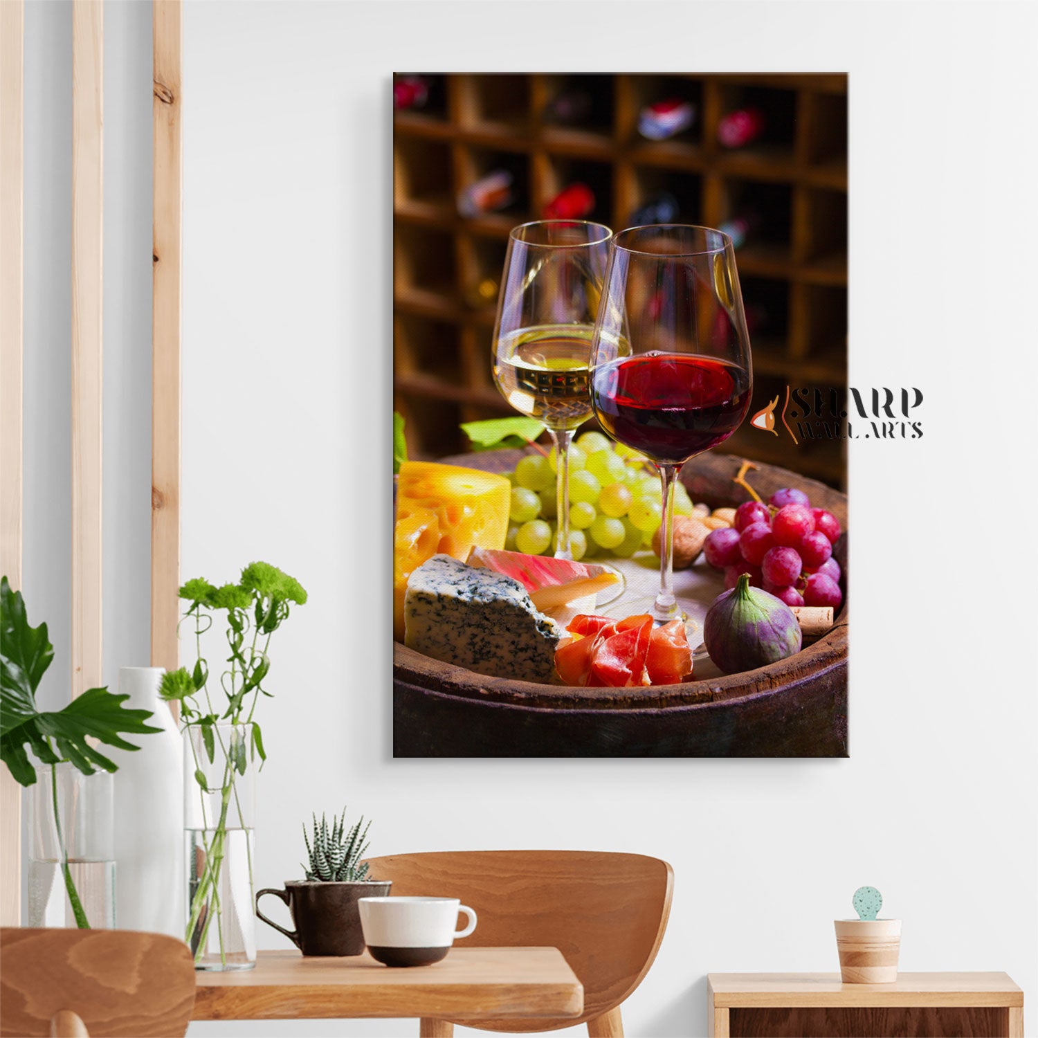 Wine Glass Wall Art Canvas