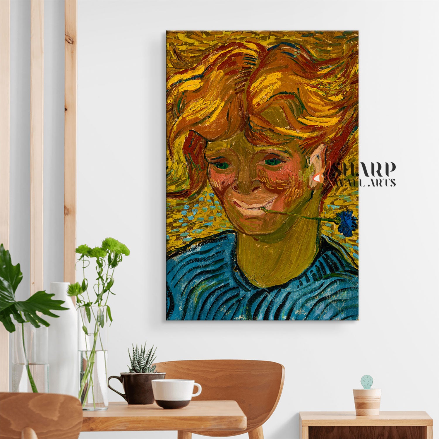 Vincent van Gogh Young Man With Cornflower Canvas Wall Art
