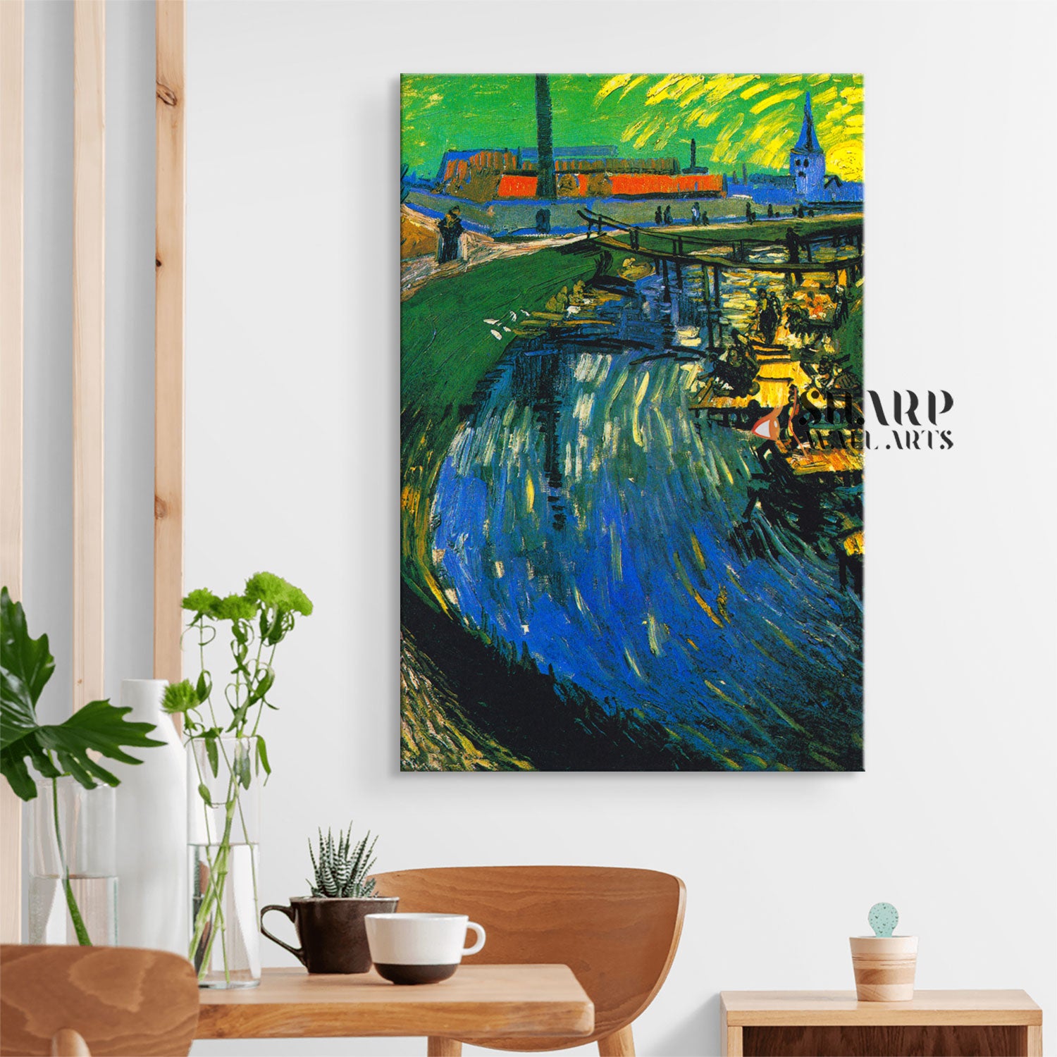 Vincent van Gogh Canal With Women Washing Canvas Wall Art