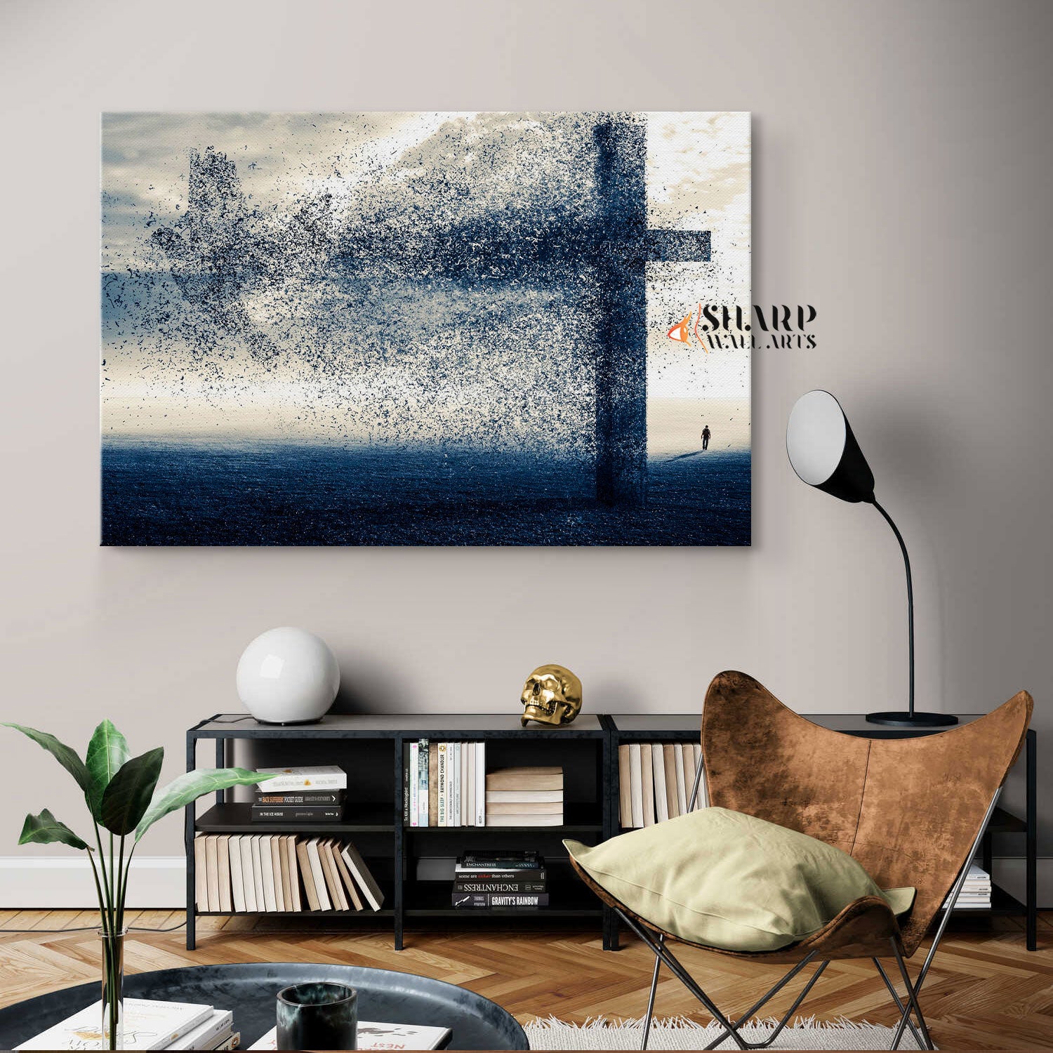 Cross And Dove Canvas Wall Art