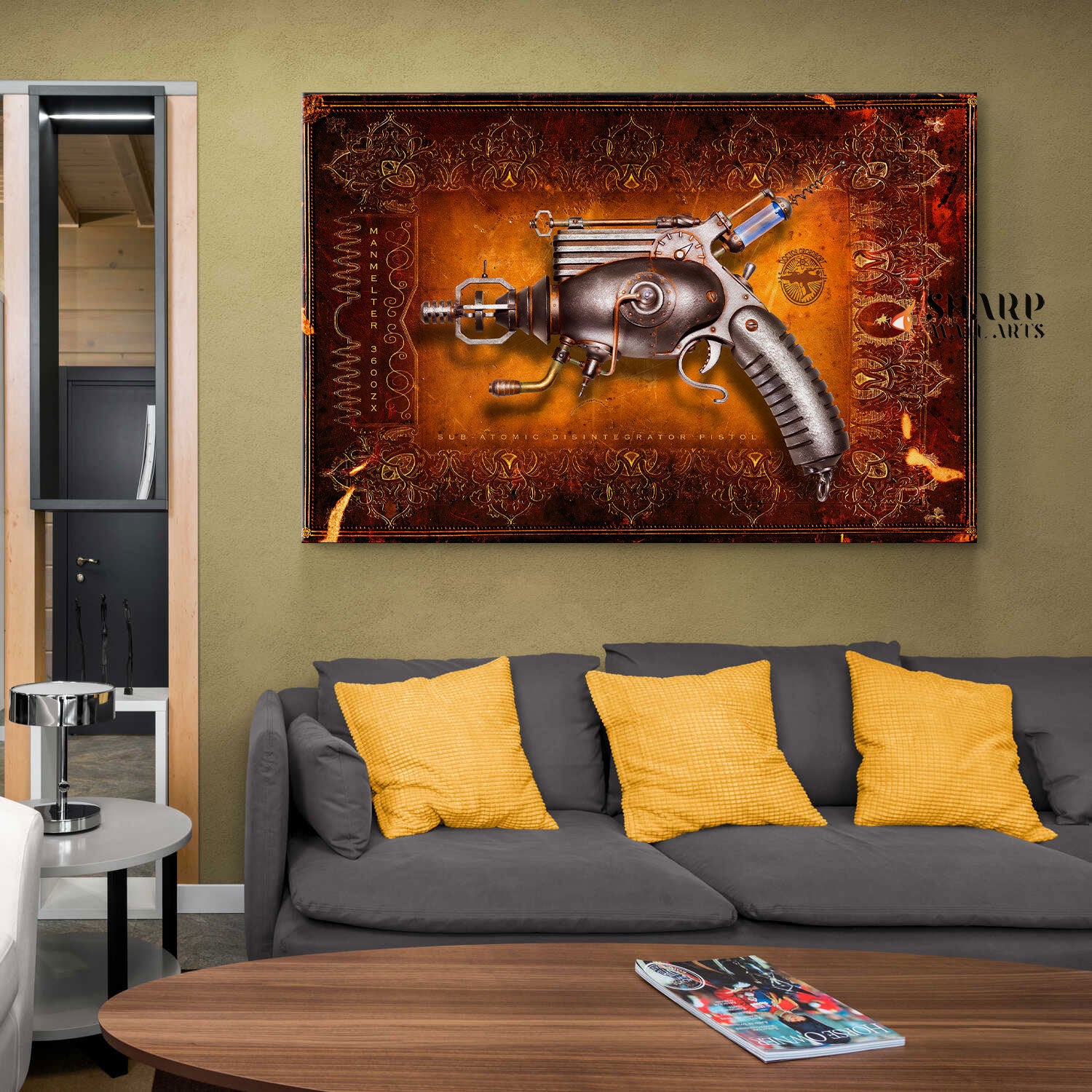 Steampunk Gun Wall Art Canvas