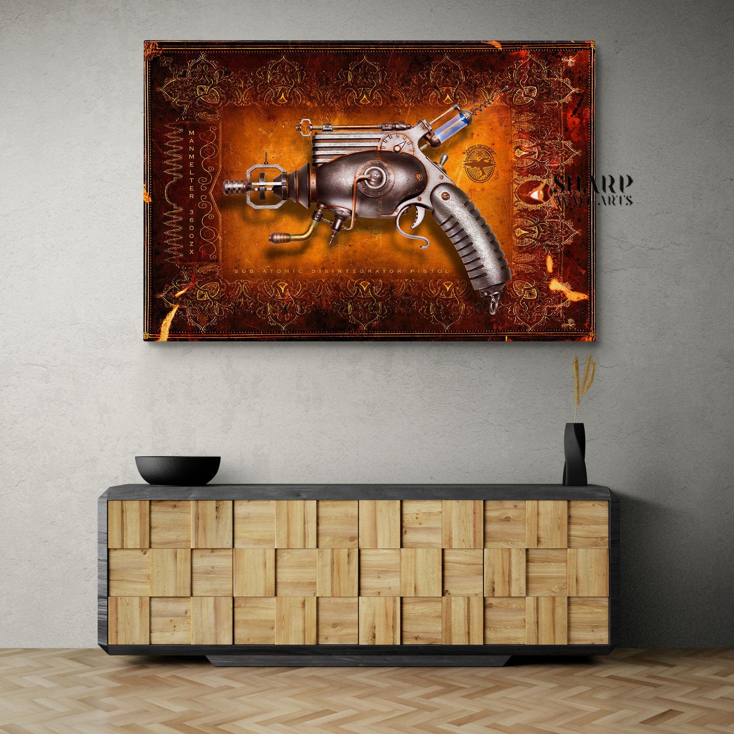 Steampunk Gun Wall Art Canvas