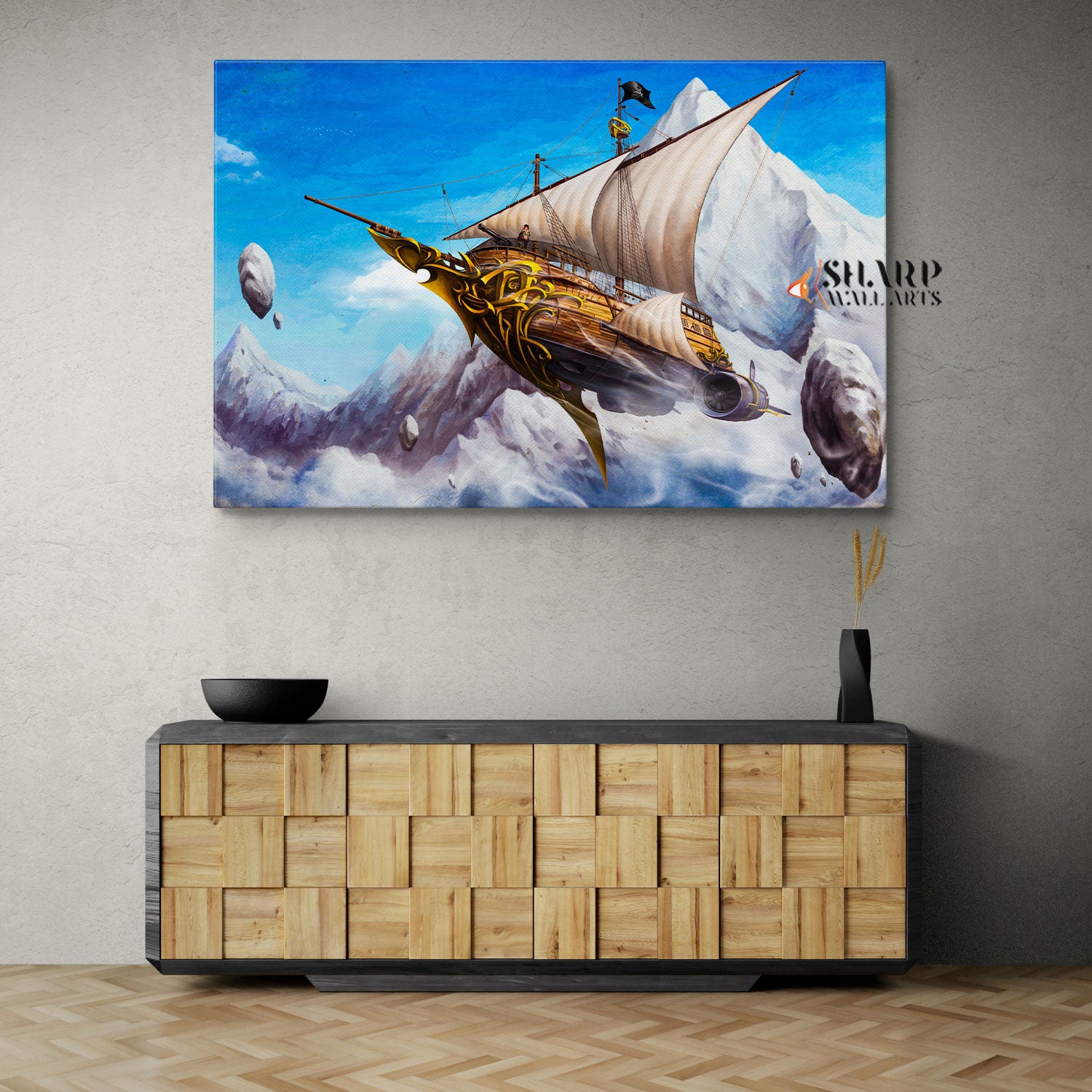 Steampunk Ship Wall Art Canvas