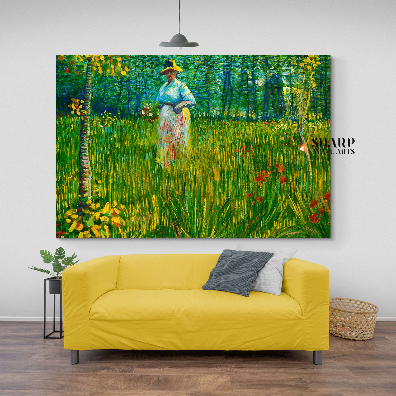 Vincent van Gogh A Woman Walking in a Garden Canvas Wall Art