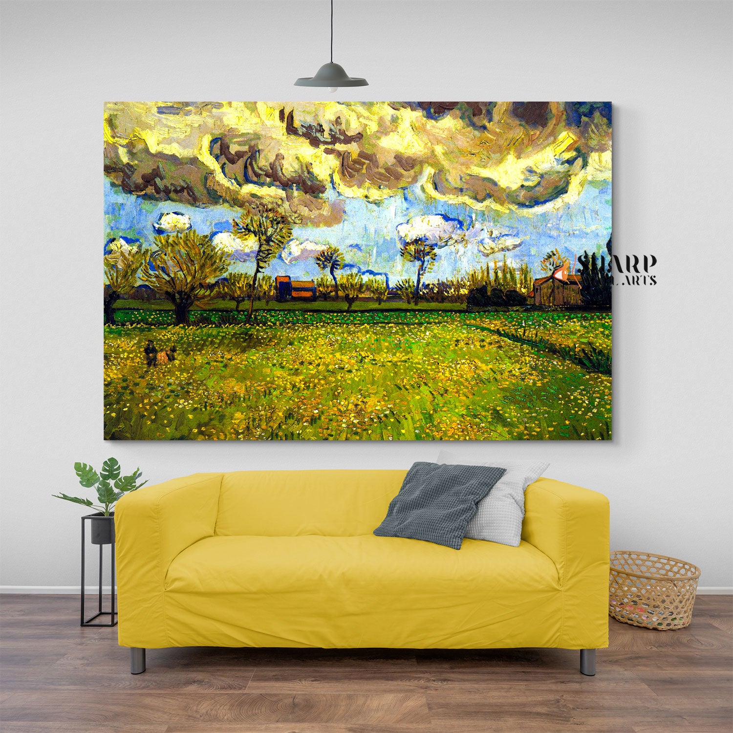 Vincent van Gogh Landscape Under A Stormy Sky Canvas Wall Art