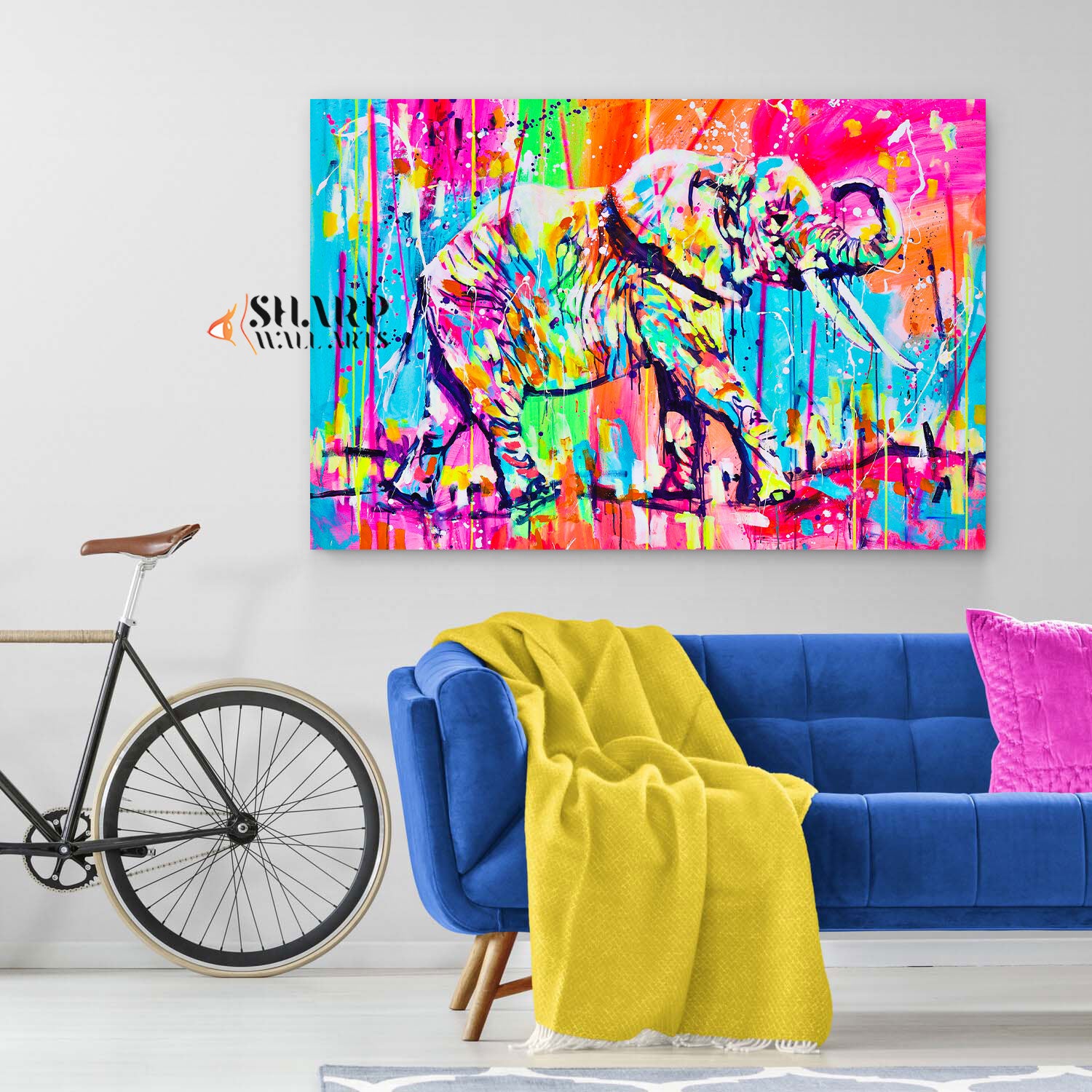 Colorful Elephant Canvas Wall Art