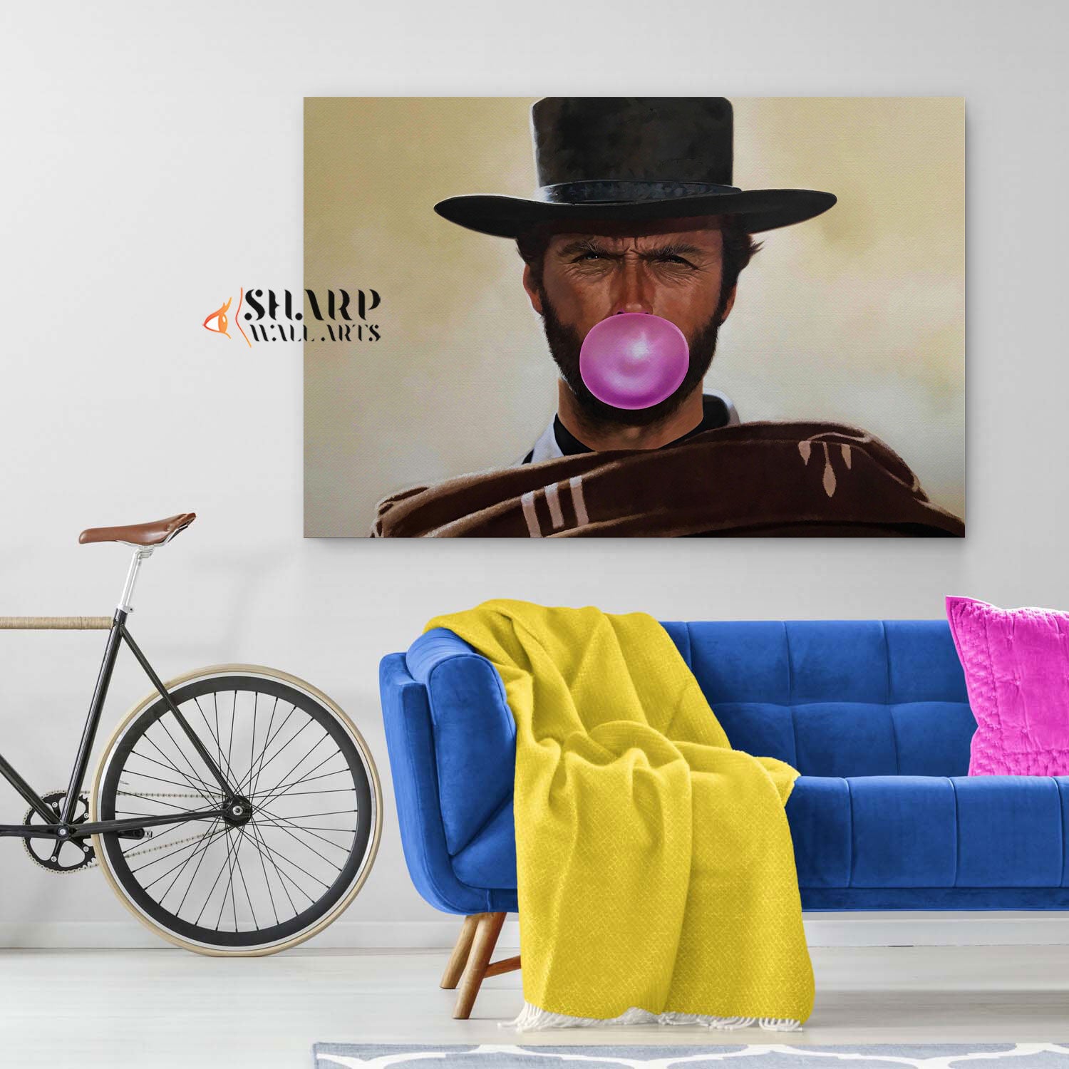 Clint Eastwood Bubble Gum Canvas Wall Art