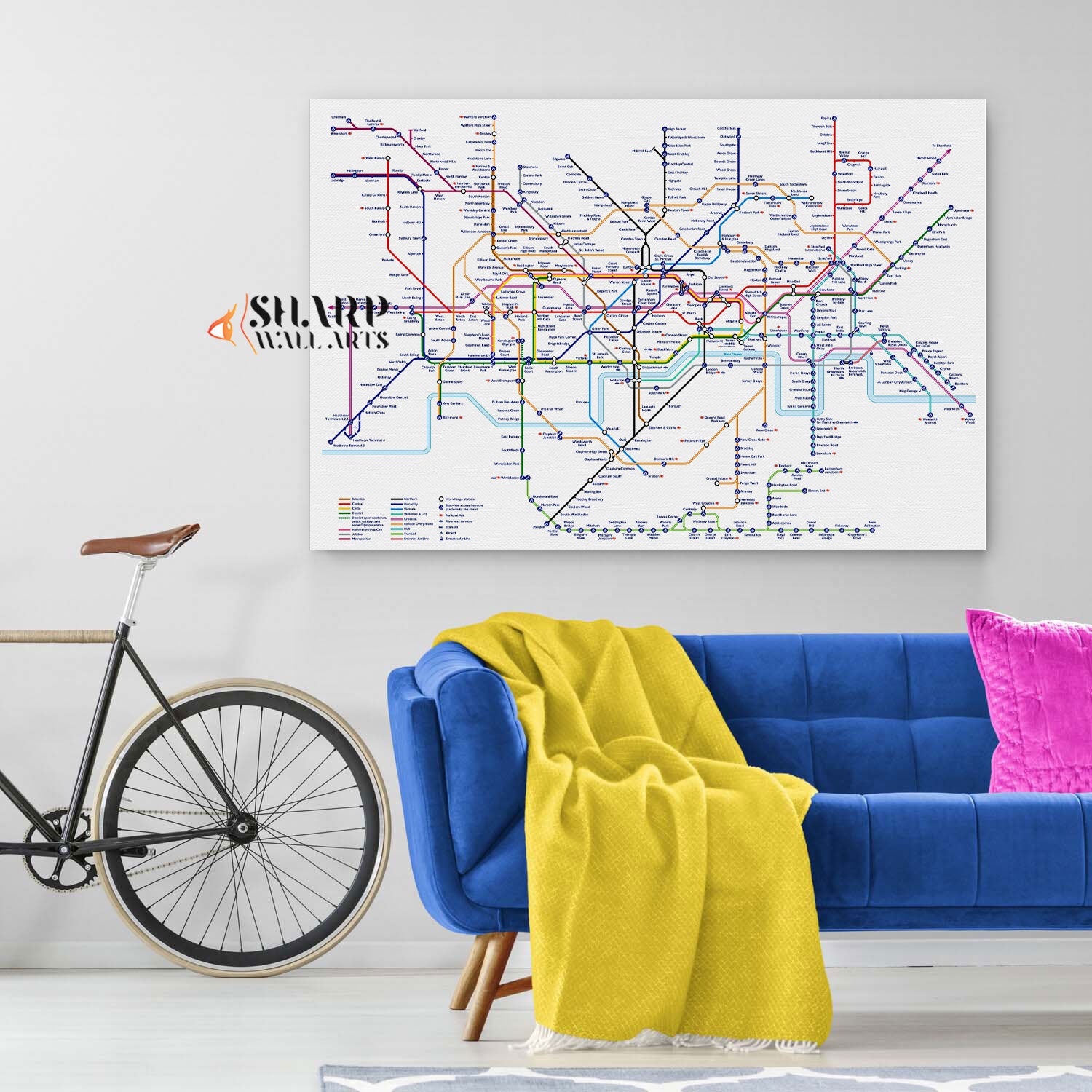 London Tube Map Canvas Wall Art