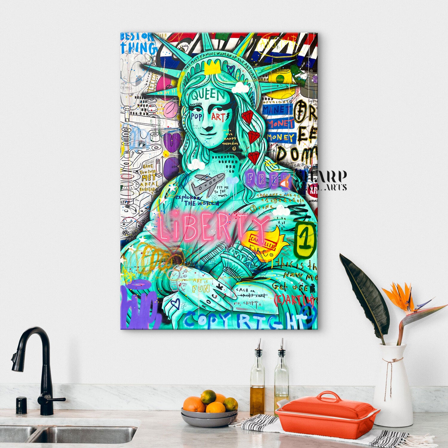Mona Lisa Liberty Queen Canvas Wall Art