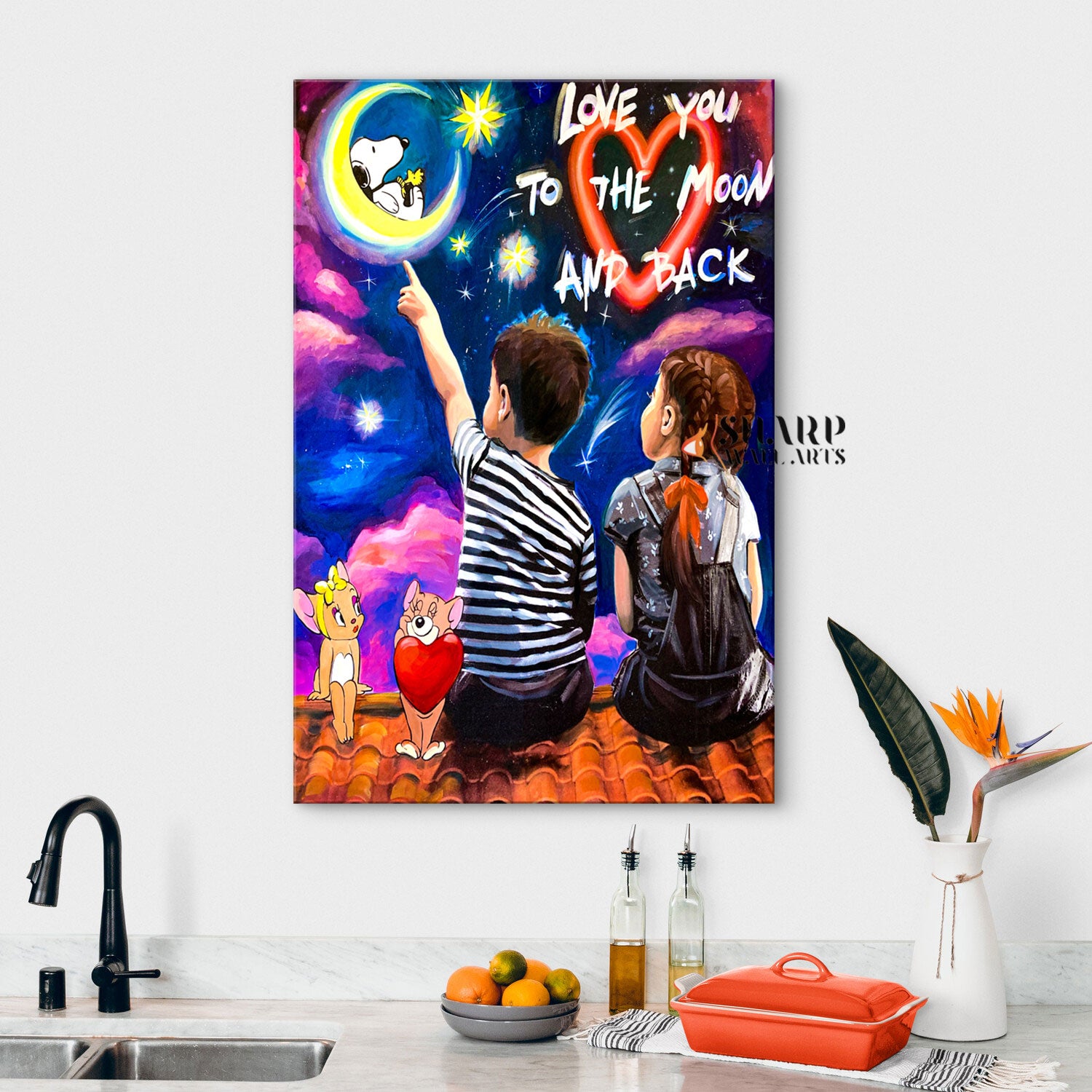 Love You To The Moon And Back Canvas Wall Art