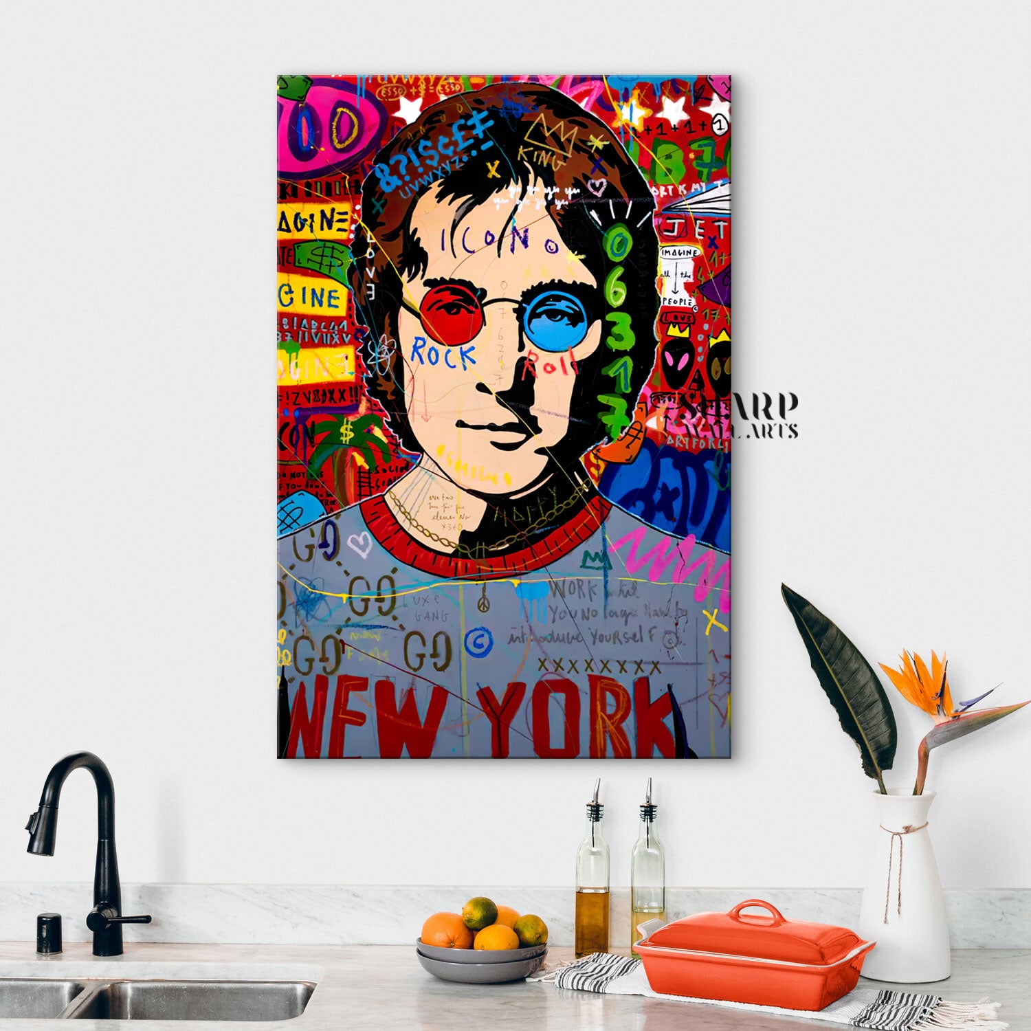 John Lennon Rock And Roll Icon Canvas Wall Art