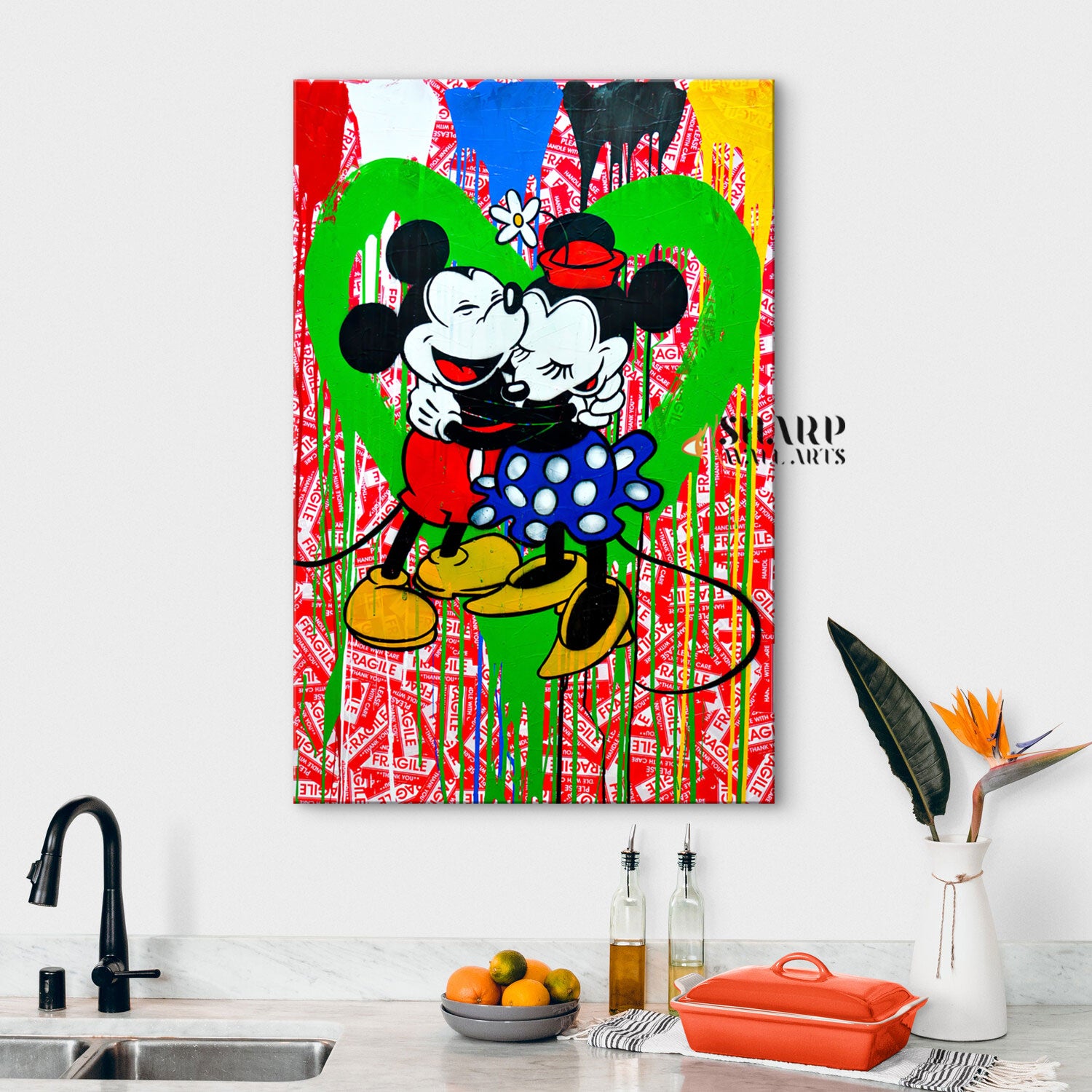 Mouse In Love Canvas Wall Art