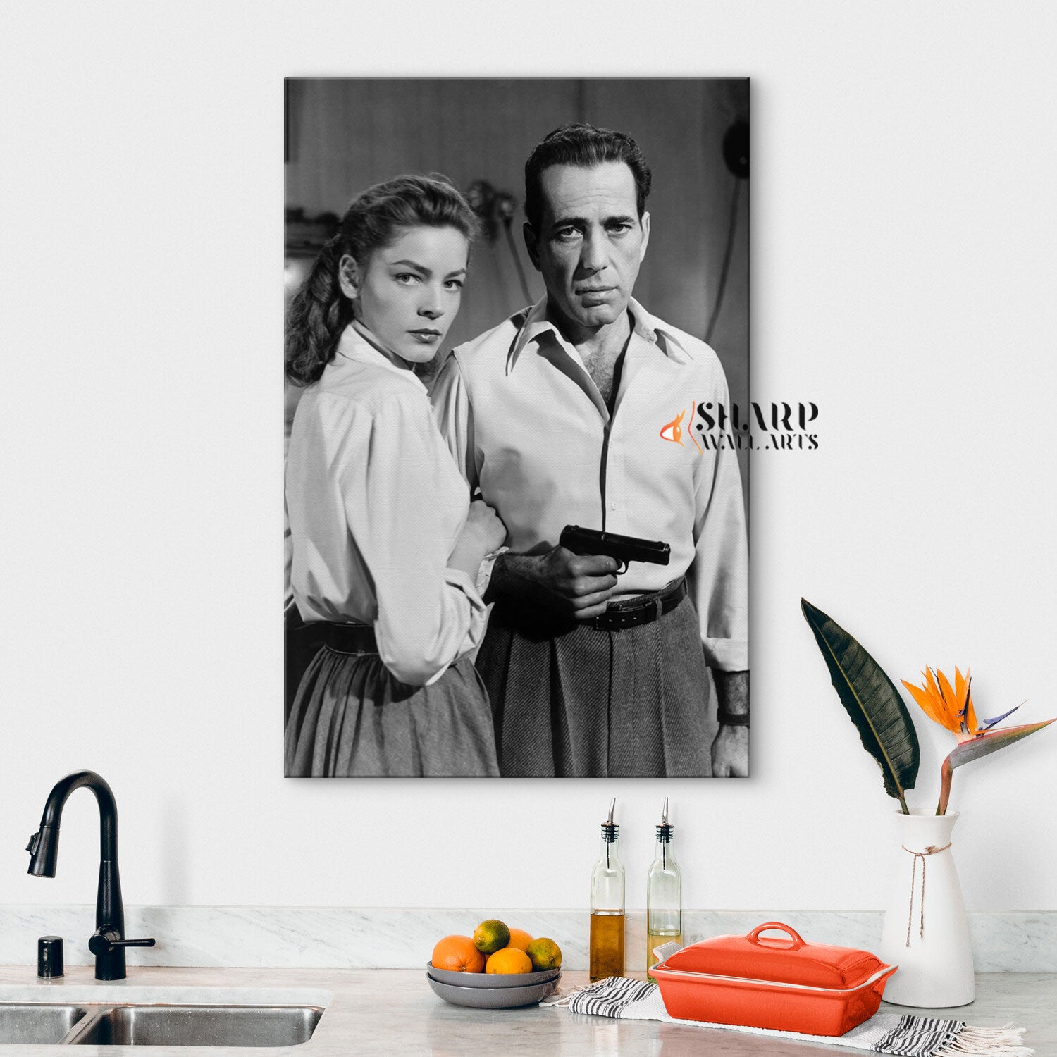 Humphrey Bogart And Lauren Bacall In "Key Largo" Wall Art Canvas