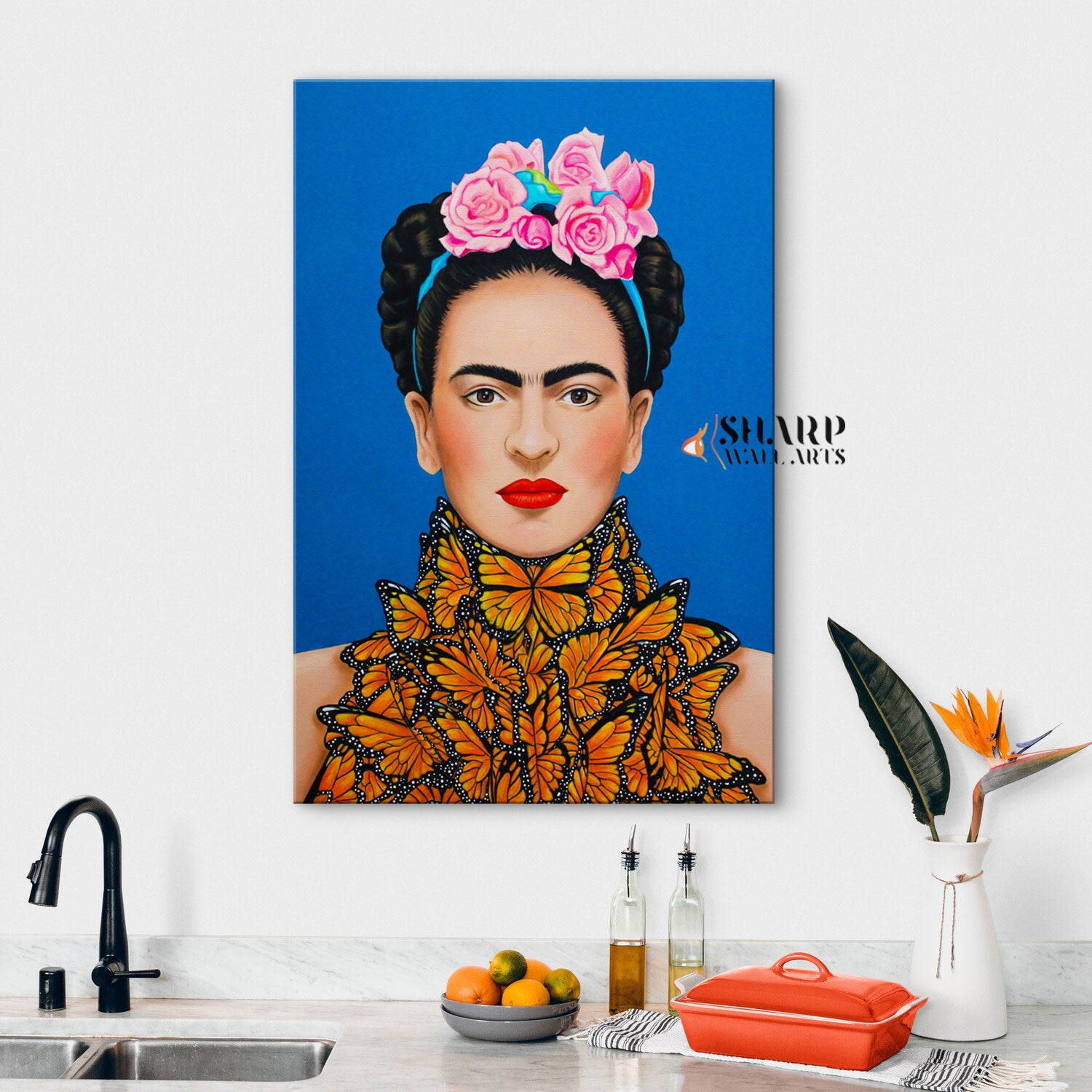 Frida Kahlo Butterfly Canvas Wall Art