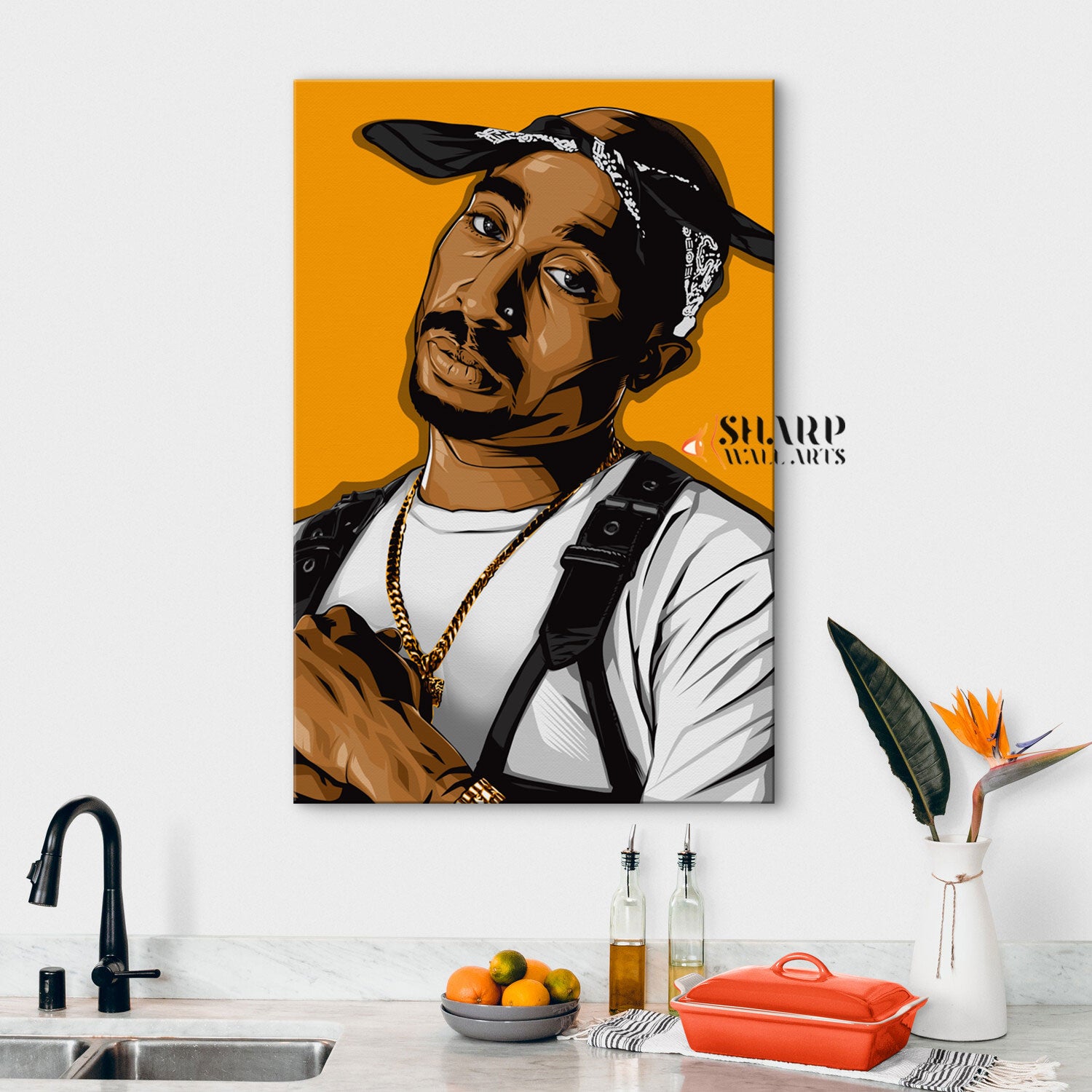 Tupac Portrait Wall Art Canvas