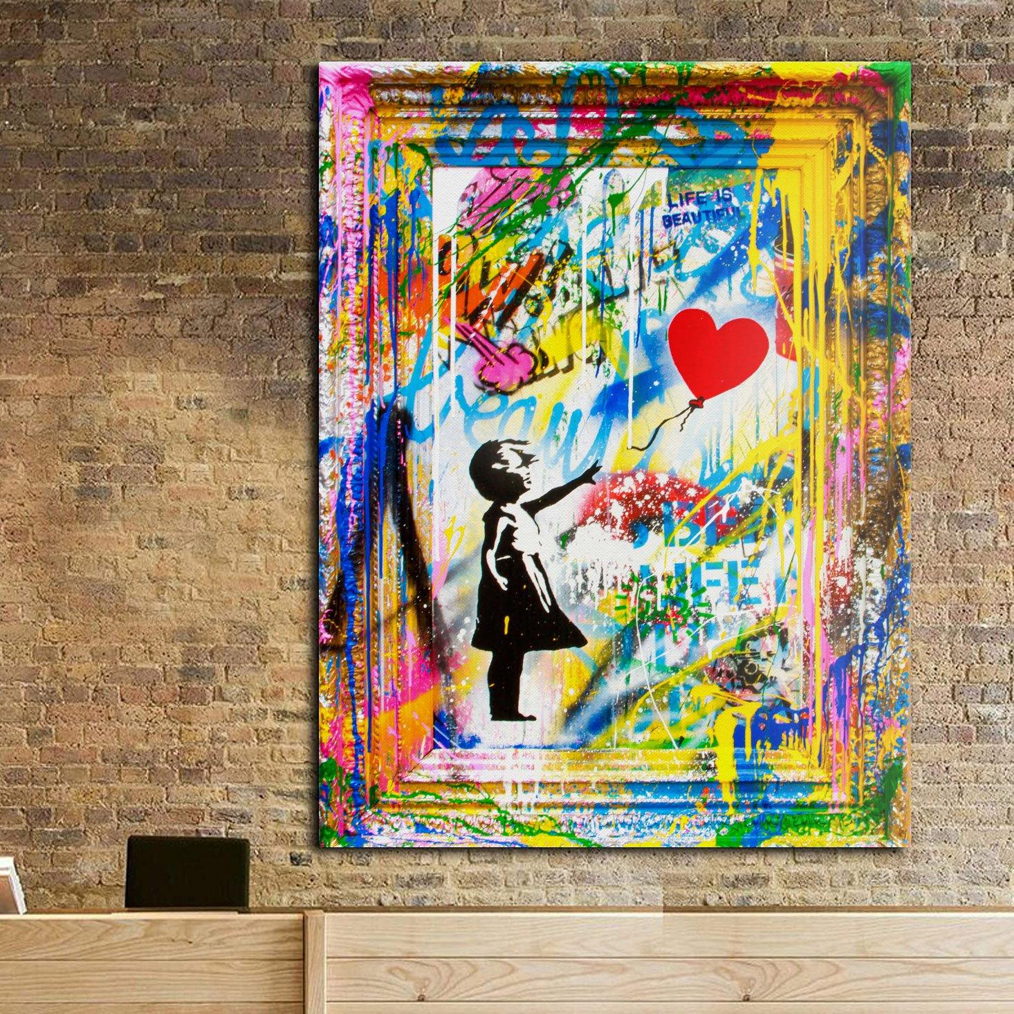 Banksy Banksy Balloon Girl Canvas Wall Art - SharpWallArts