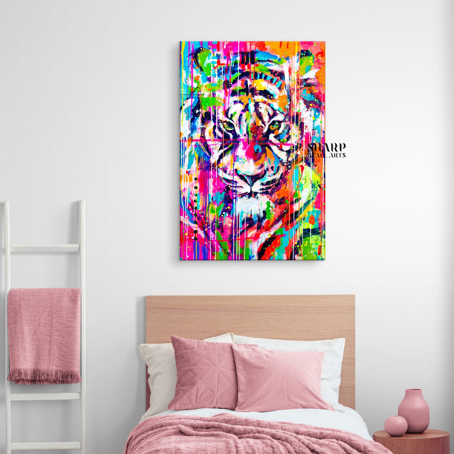 Colorful Tiger Graffiti Canvas Wall Art