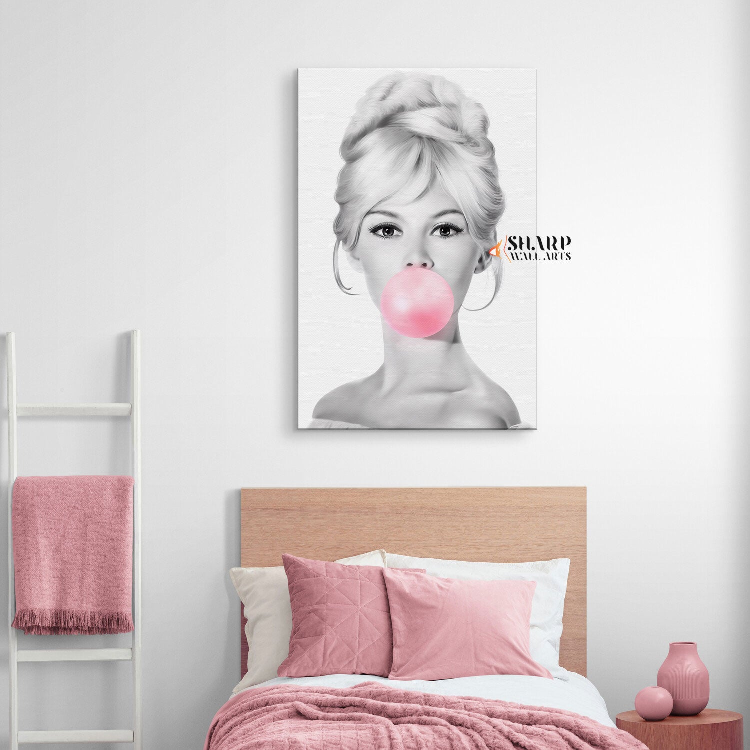 Brigitte Bardot Bubble Gum Wall Art Canvas