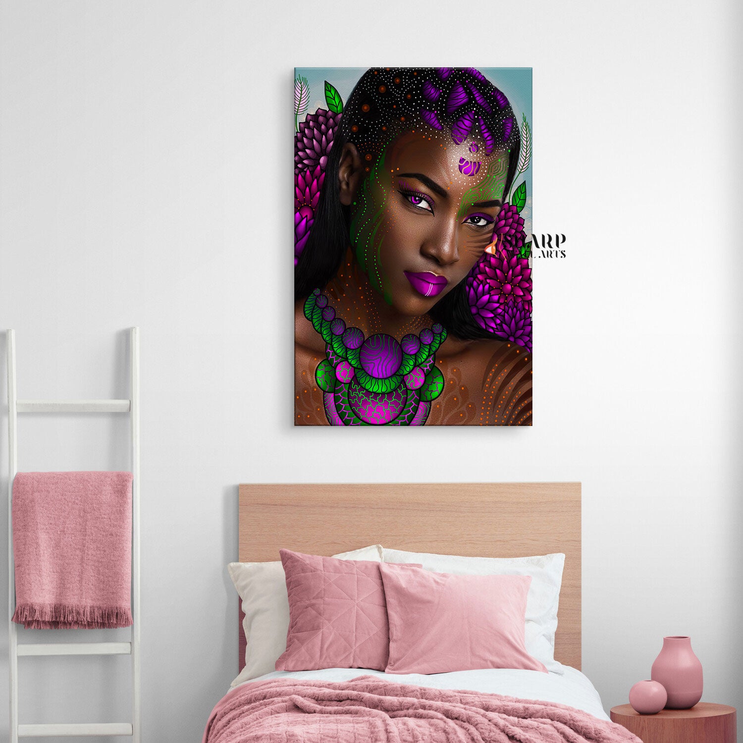 African Tribal Facial Features Wall Art Canvas