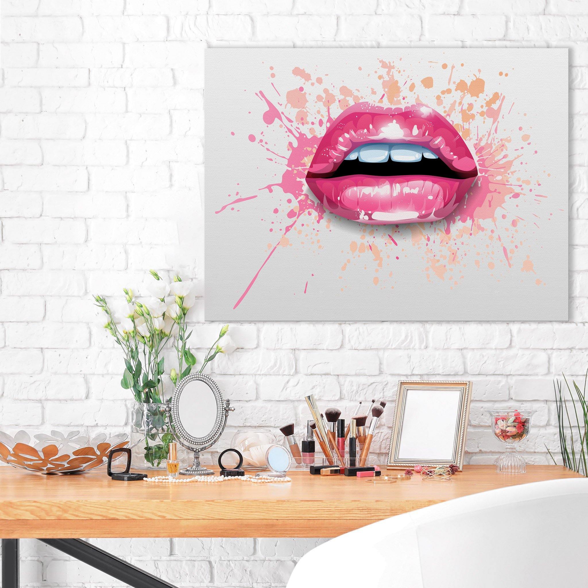 Pink Lips Fashion Wall Art Canvas Print – SharpWallArts Pink Lips Fashion Wall Art Canvas Print – SharpWallArts
