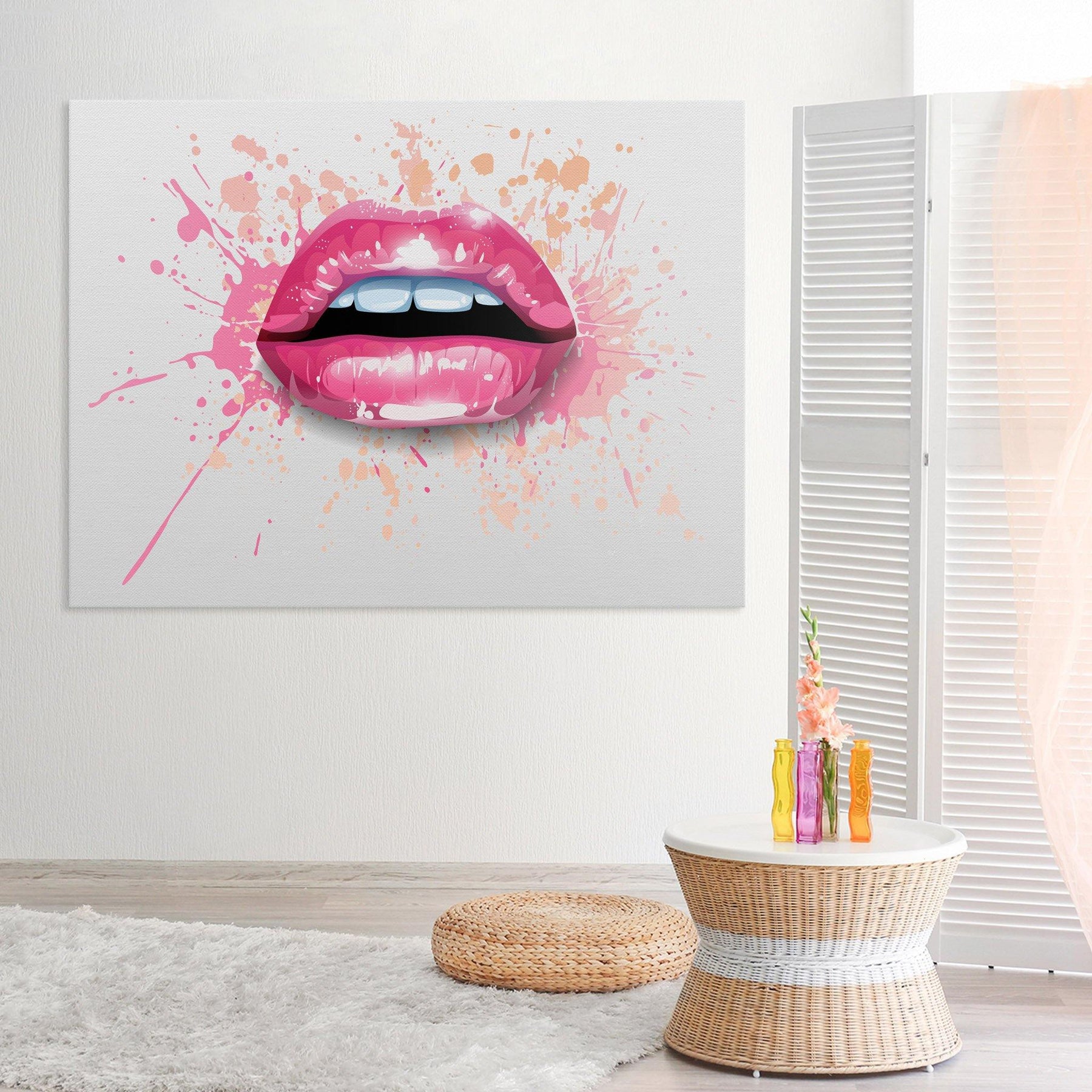 Pink Lips Fashion Wall Art Canvas Print – SharpWallArts