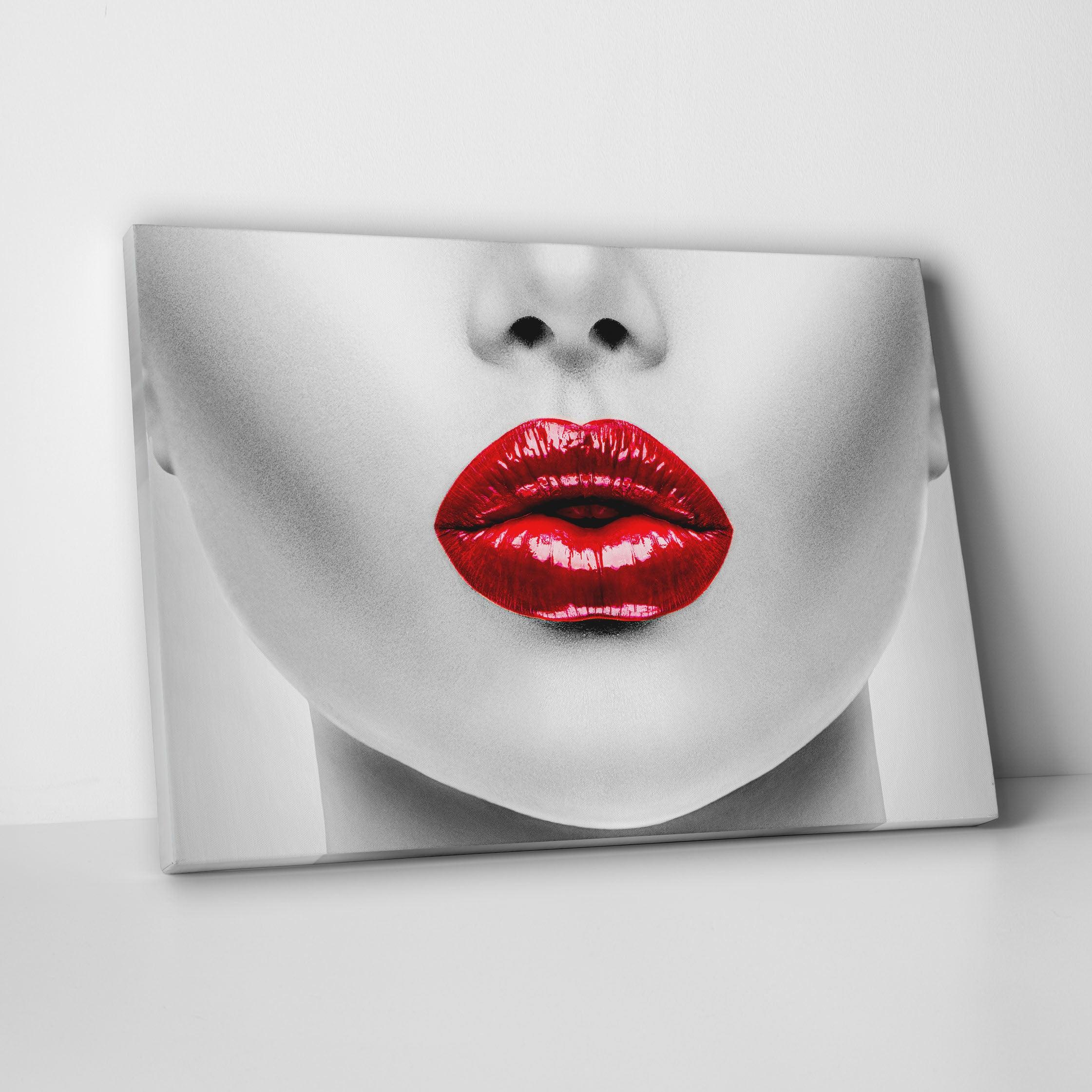 Red Lips Wall Art Canvas - SharpWallArts