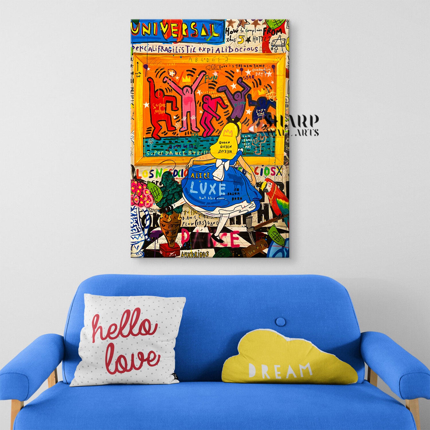 Alice Colorful Cartoon Style Canvas Wall Art