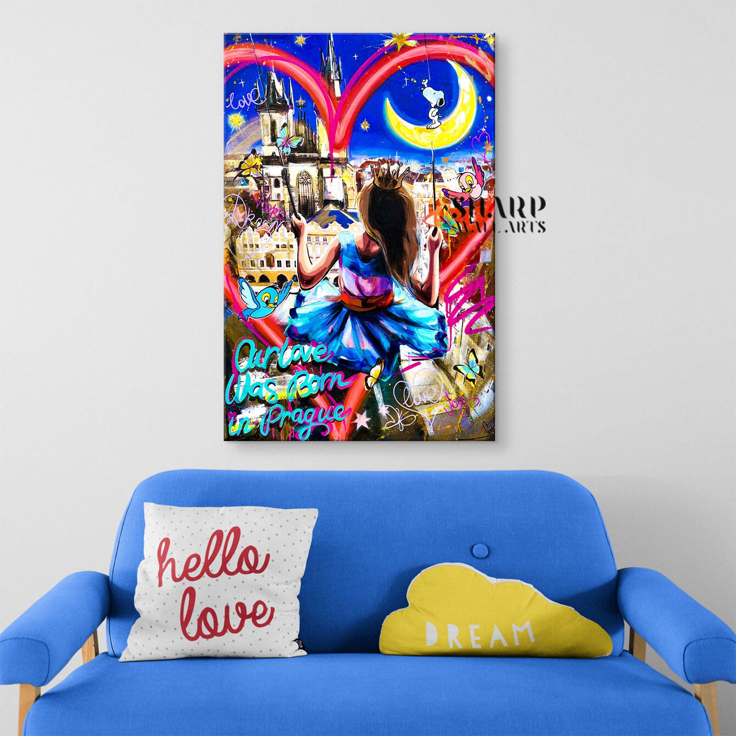 Our Love Was Born In Prague Canvas Wall Art