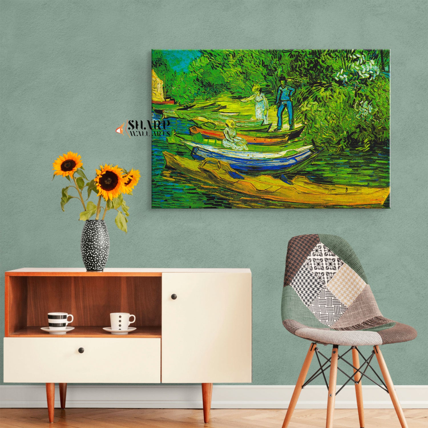 Vincent van Gogh Bank Of The Oise At Auvers Canvas Wall Art