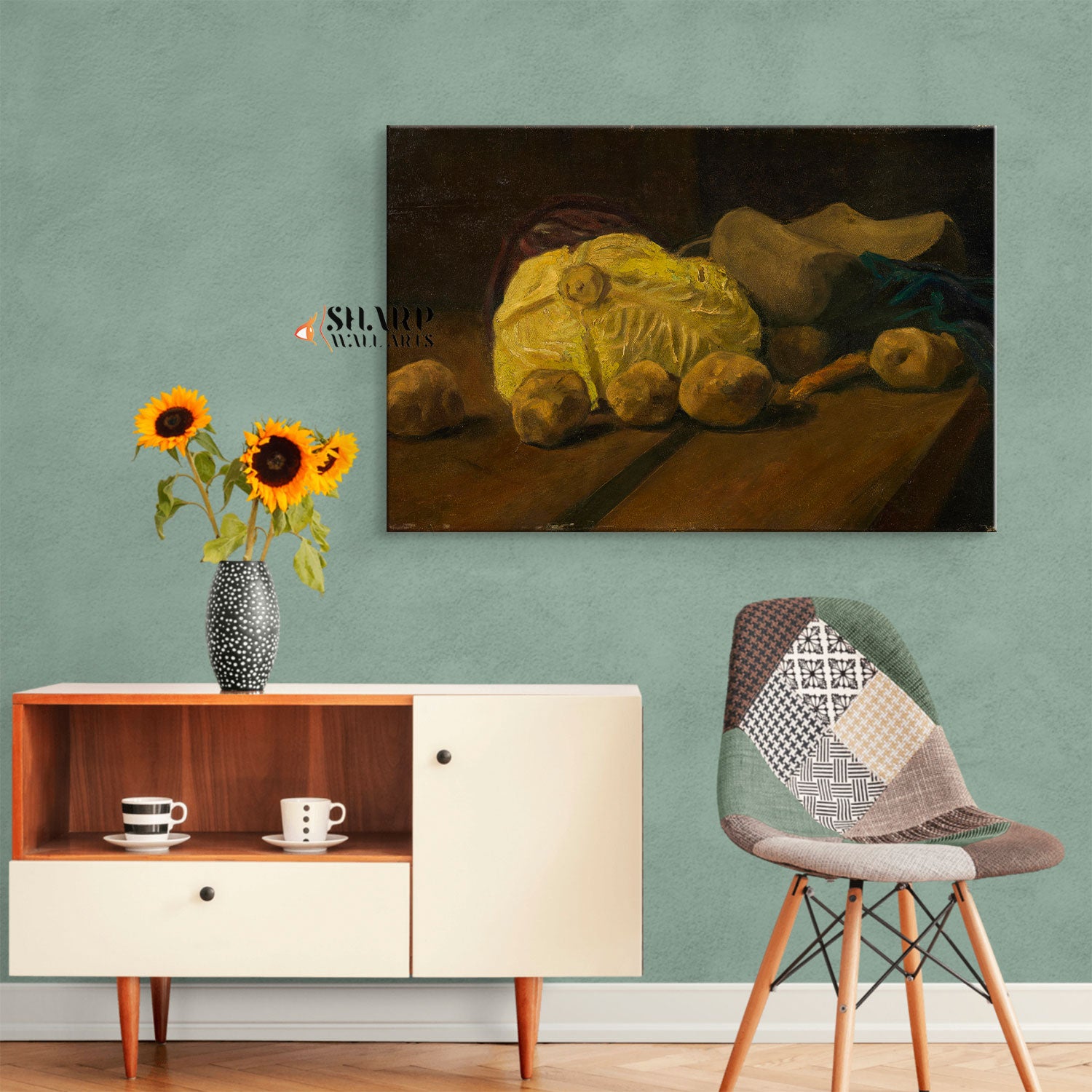 Vincent van Gogh Still Life With Cabbage And Clogs Canvas Wall Art