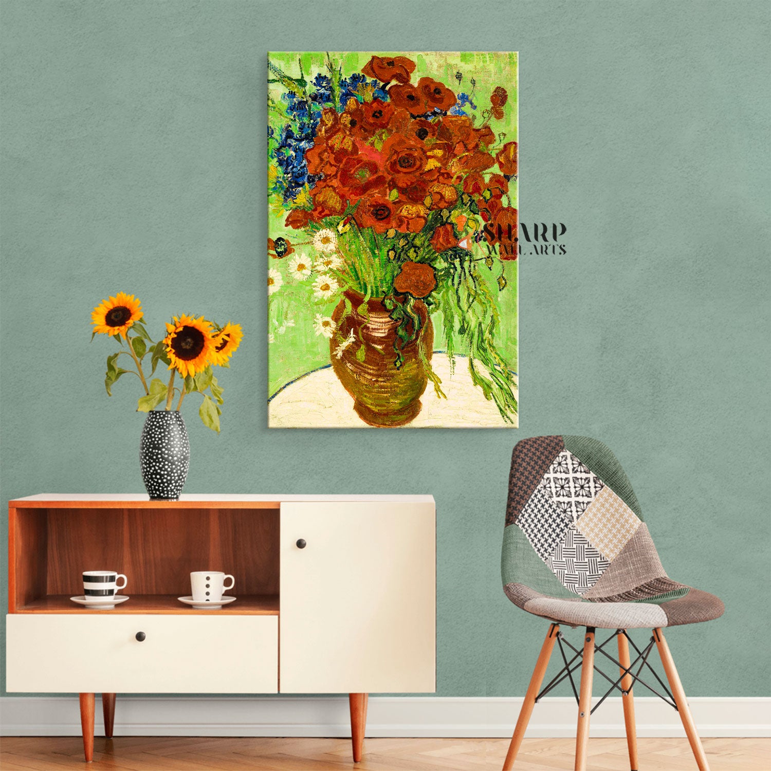 Vincent van Gogh Red Poppies and Daisies Canvas Wall Art