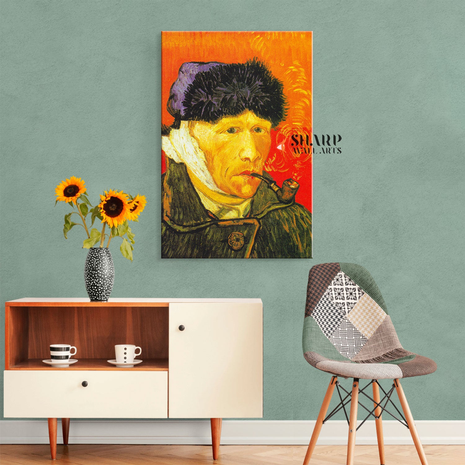 Vincent van Gogh Self-Portrait With Bandaged Ear And Pipe Canvas Wall Art