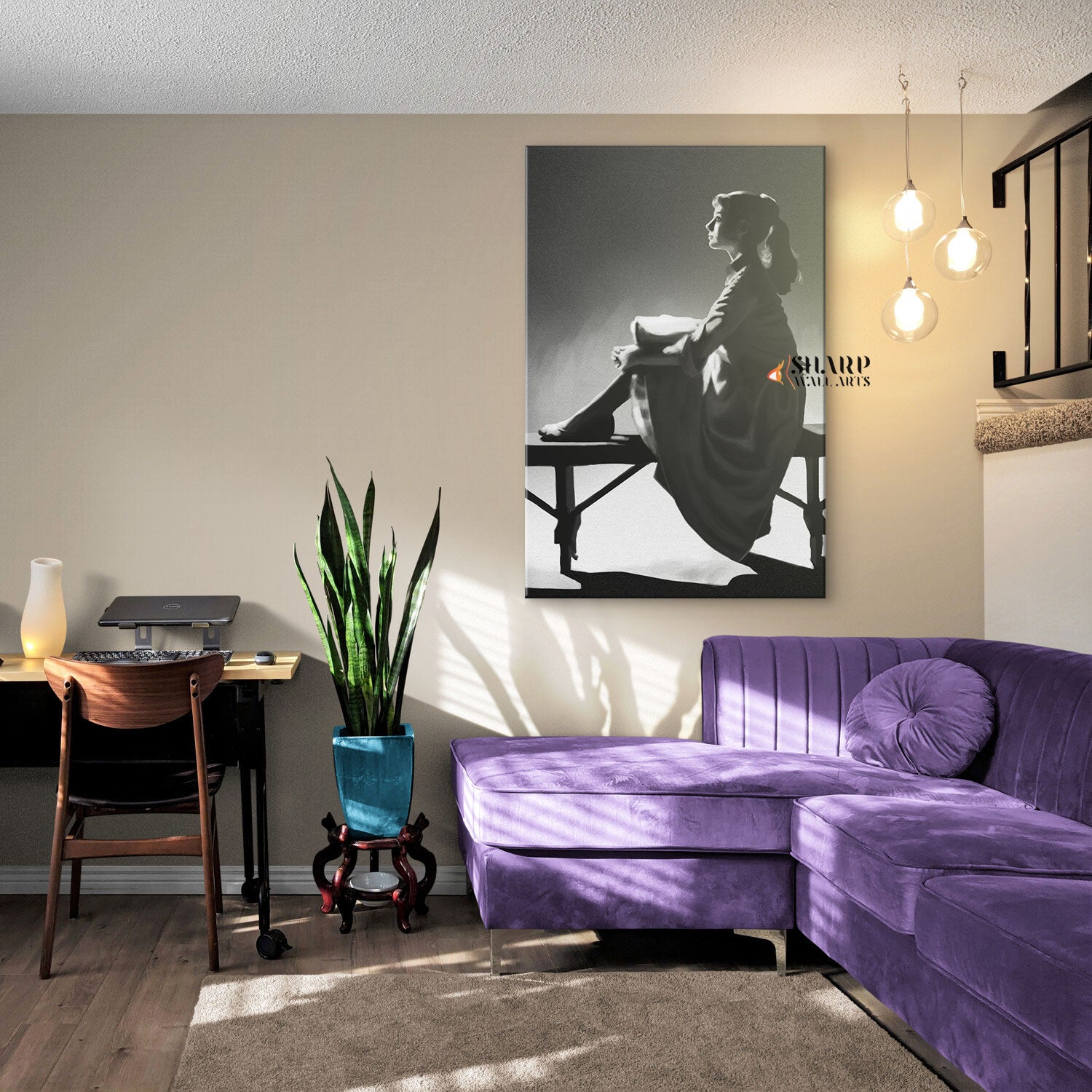 Audrey Hepburn Black And White Wall Art Canvas