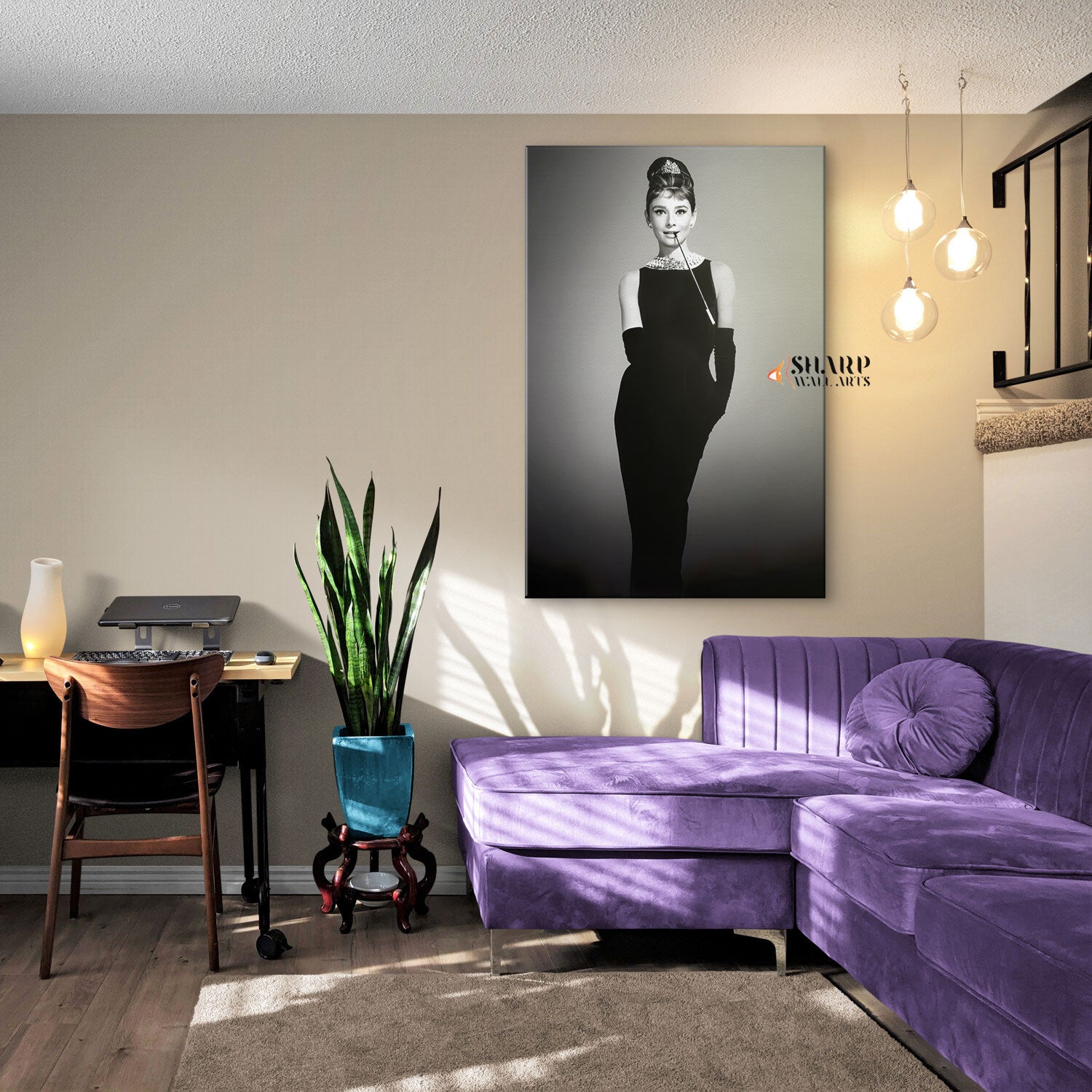 Audrey Hepburn Black Dress Canvas Wall Art