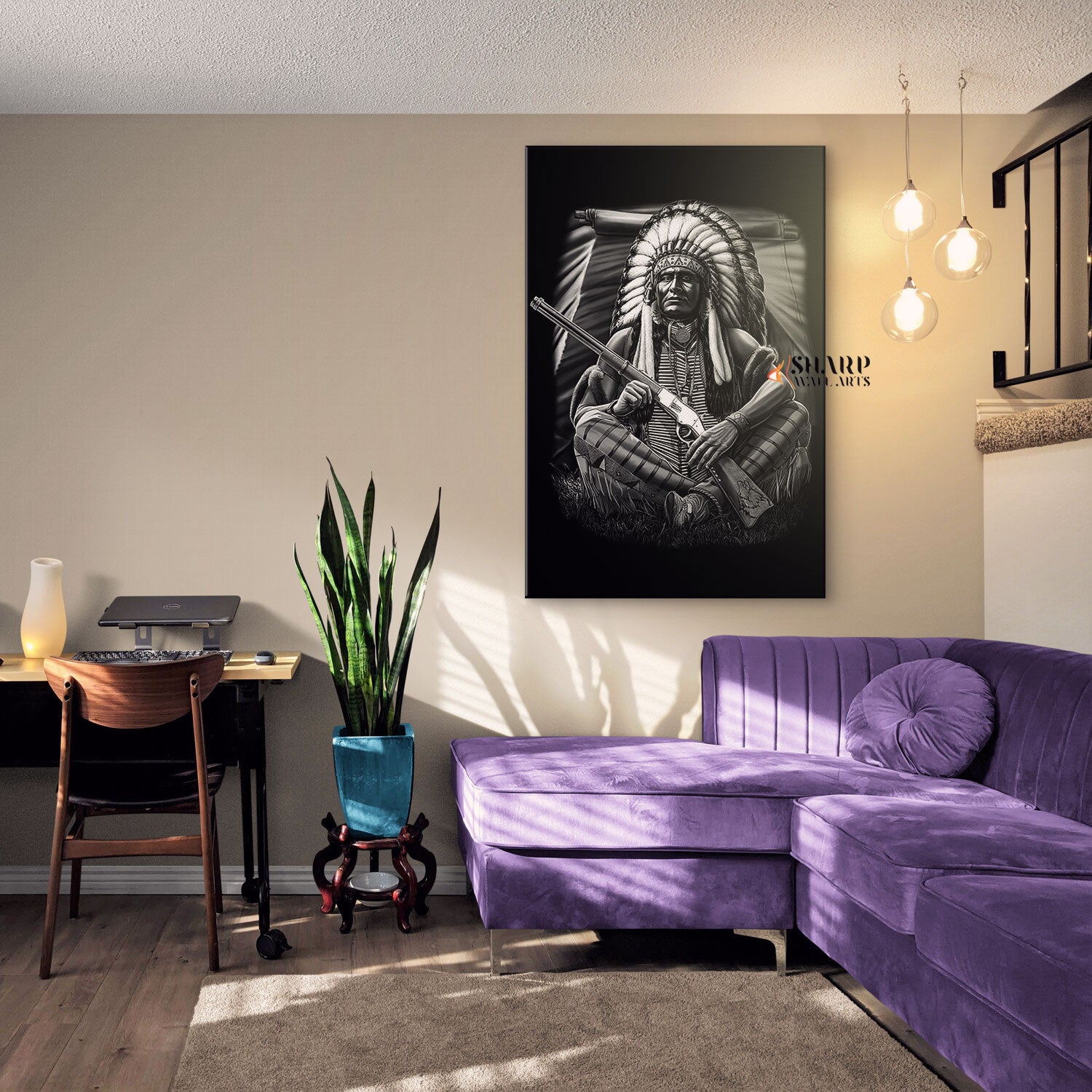 American Indian Chief Wall Art Canvas