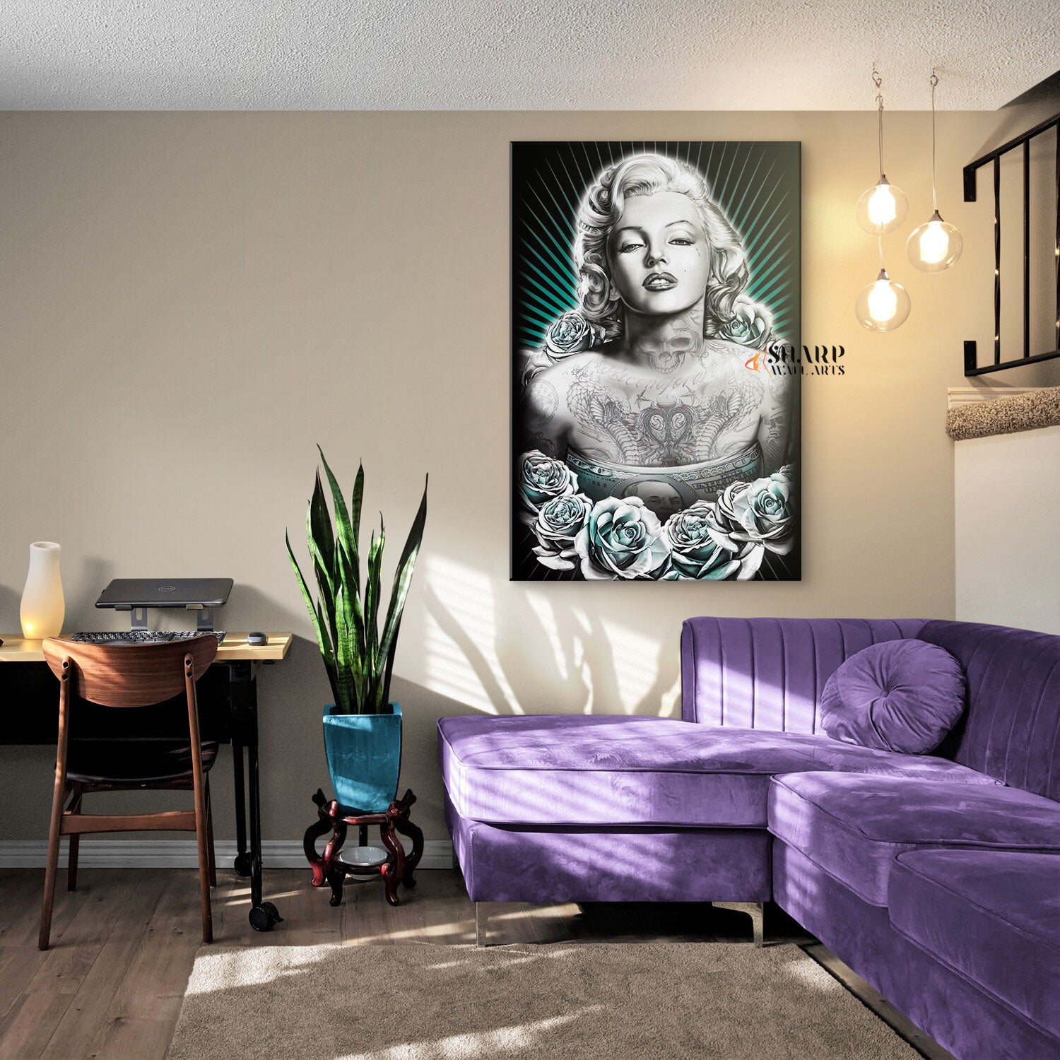 Marilyn Monroe Tattooed Icon Wall Art Canvas