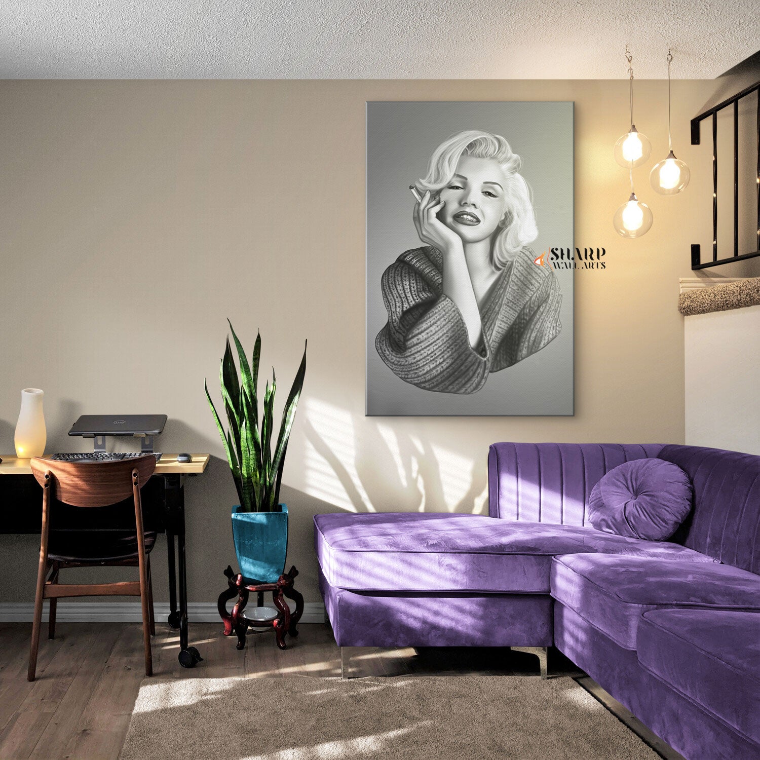 Marilyn Monroe Smoking Wall Art Canvas