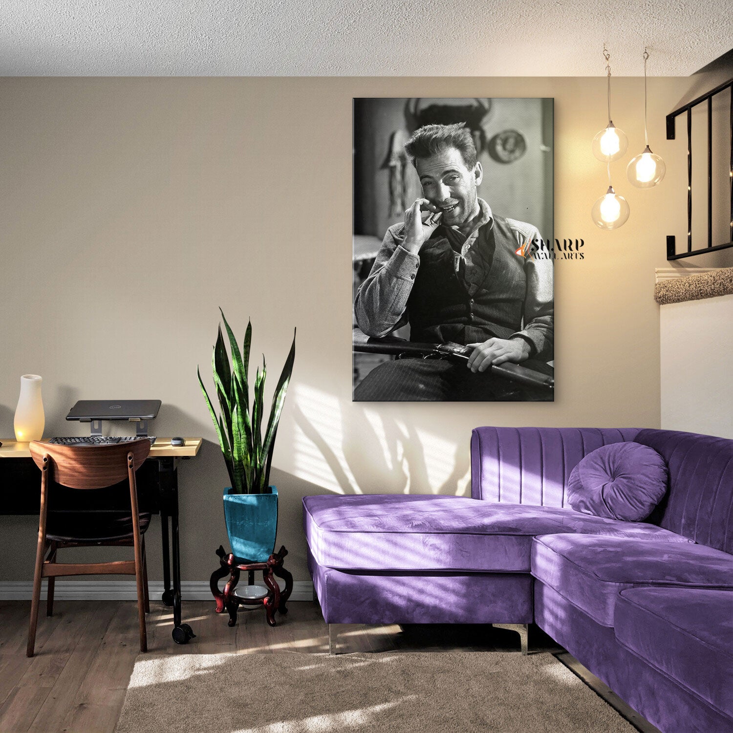 Humphrey Bogart Smoking Wall Art Canvas