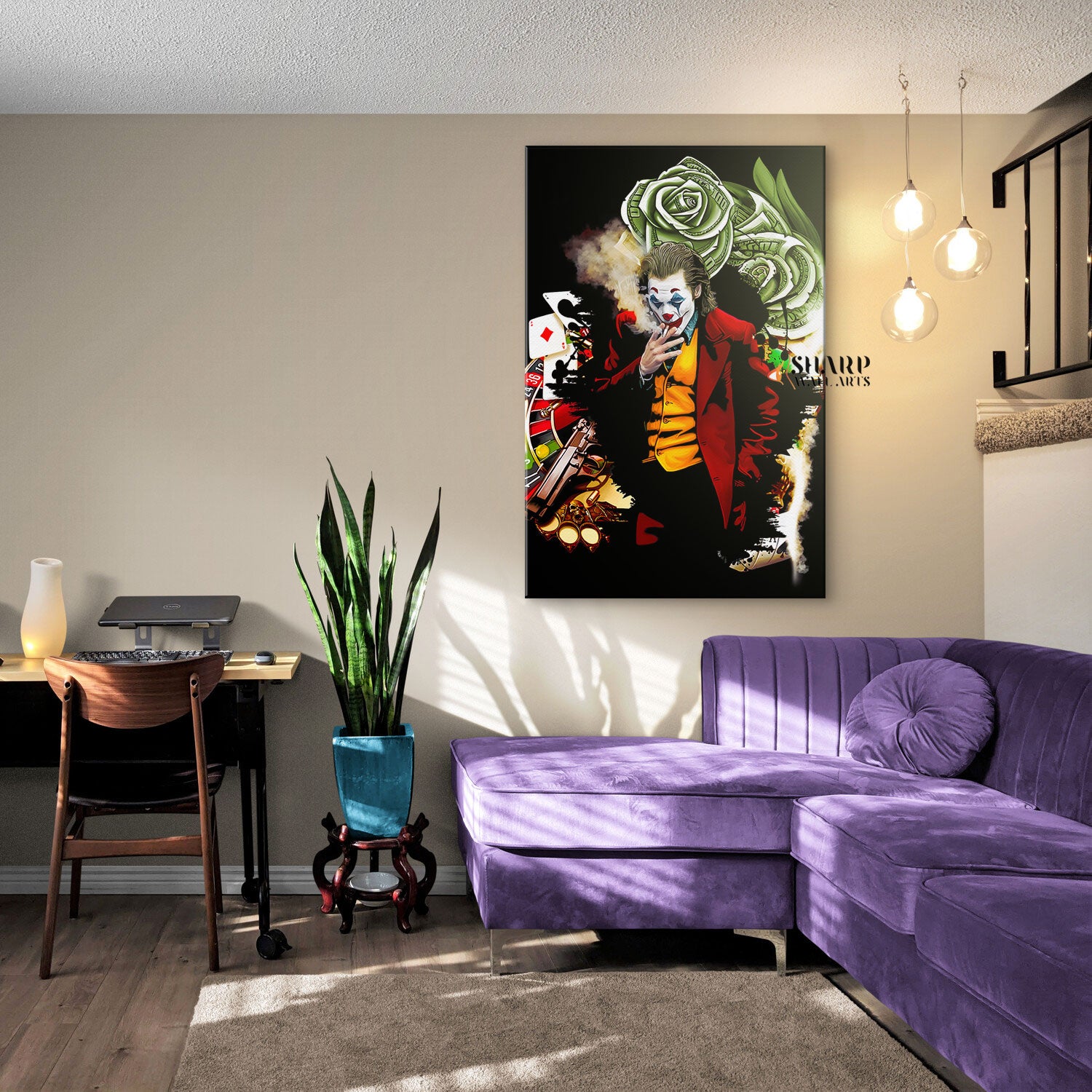 Joker Smoking Wall Art Canvas